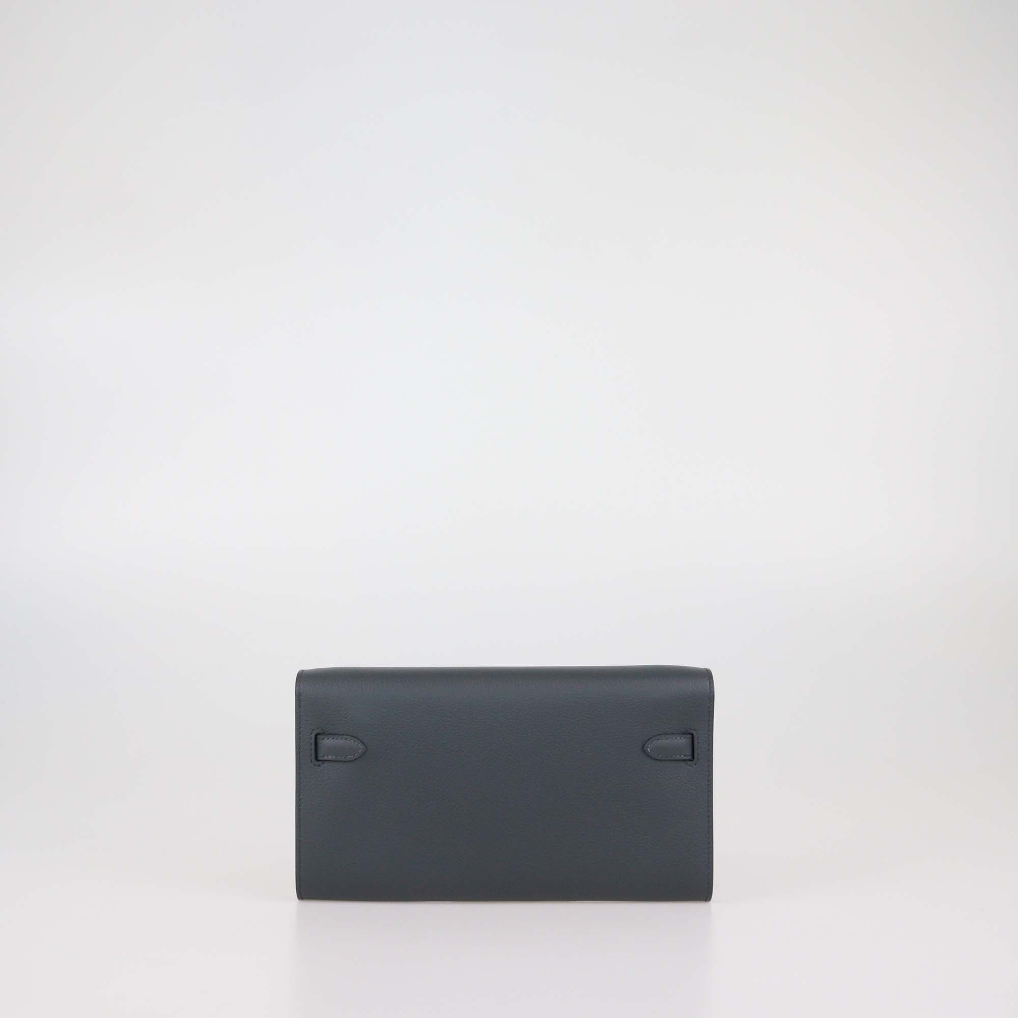 Hermes Grist Misty Evercolor Leather Kelly Wallet To Go PHW