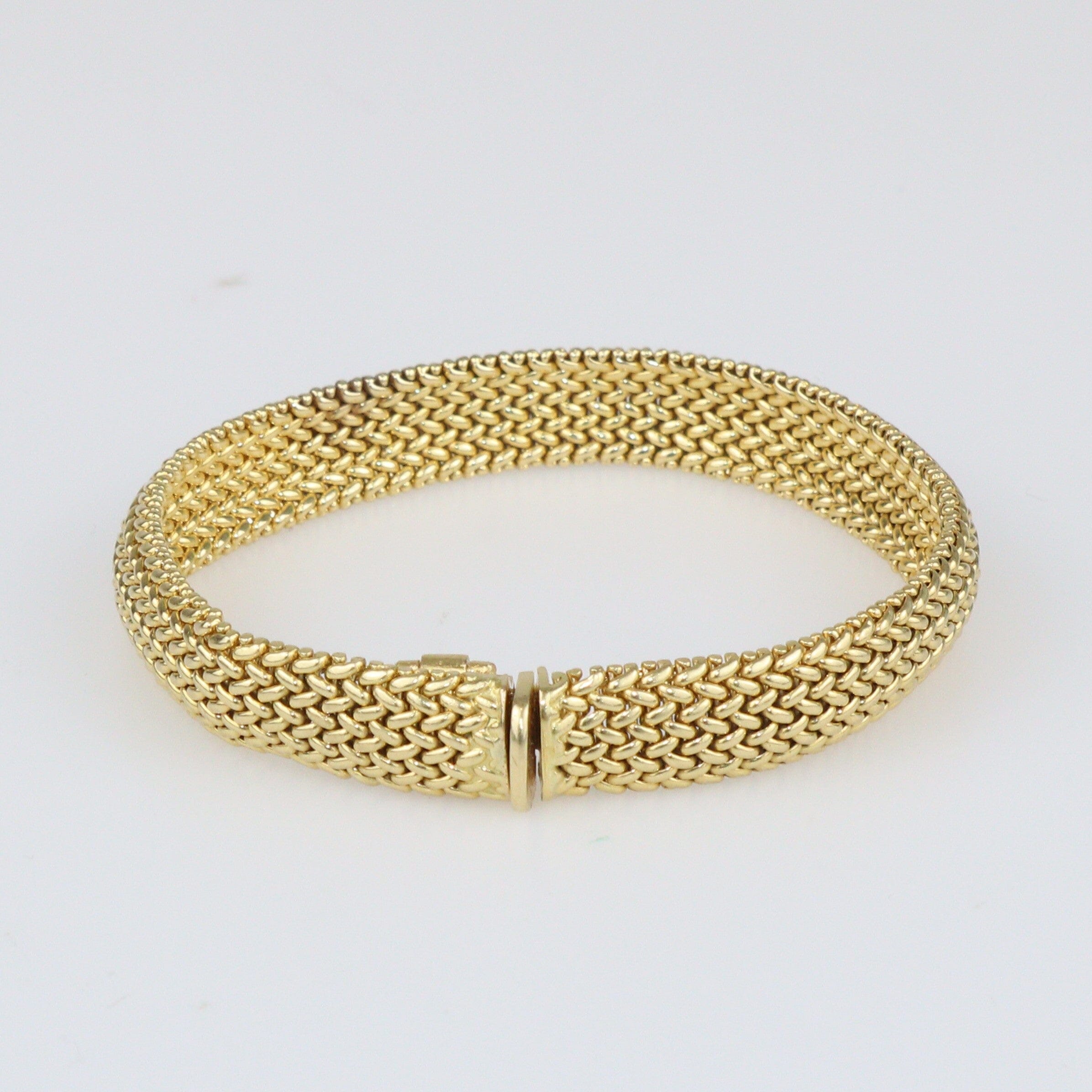 18K Yellow Gold Somerset Woven Link Bracelet Fine Jewelry Tiffany & Co 