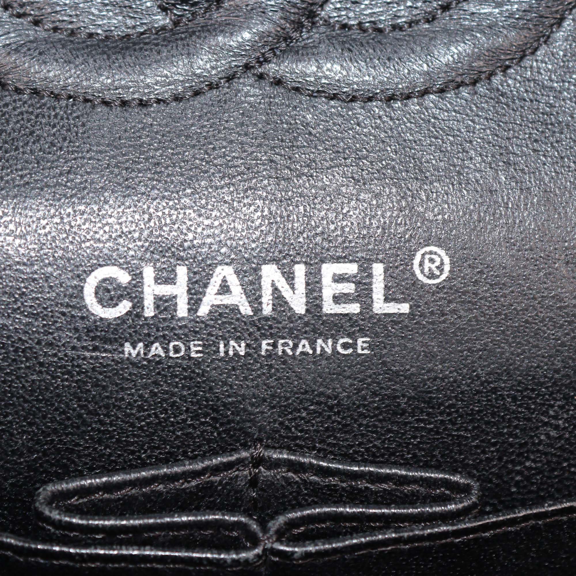 Chanel Black Quilted Caviar Leather Medium Classic Double Flap Bag