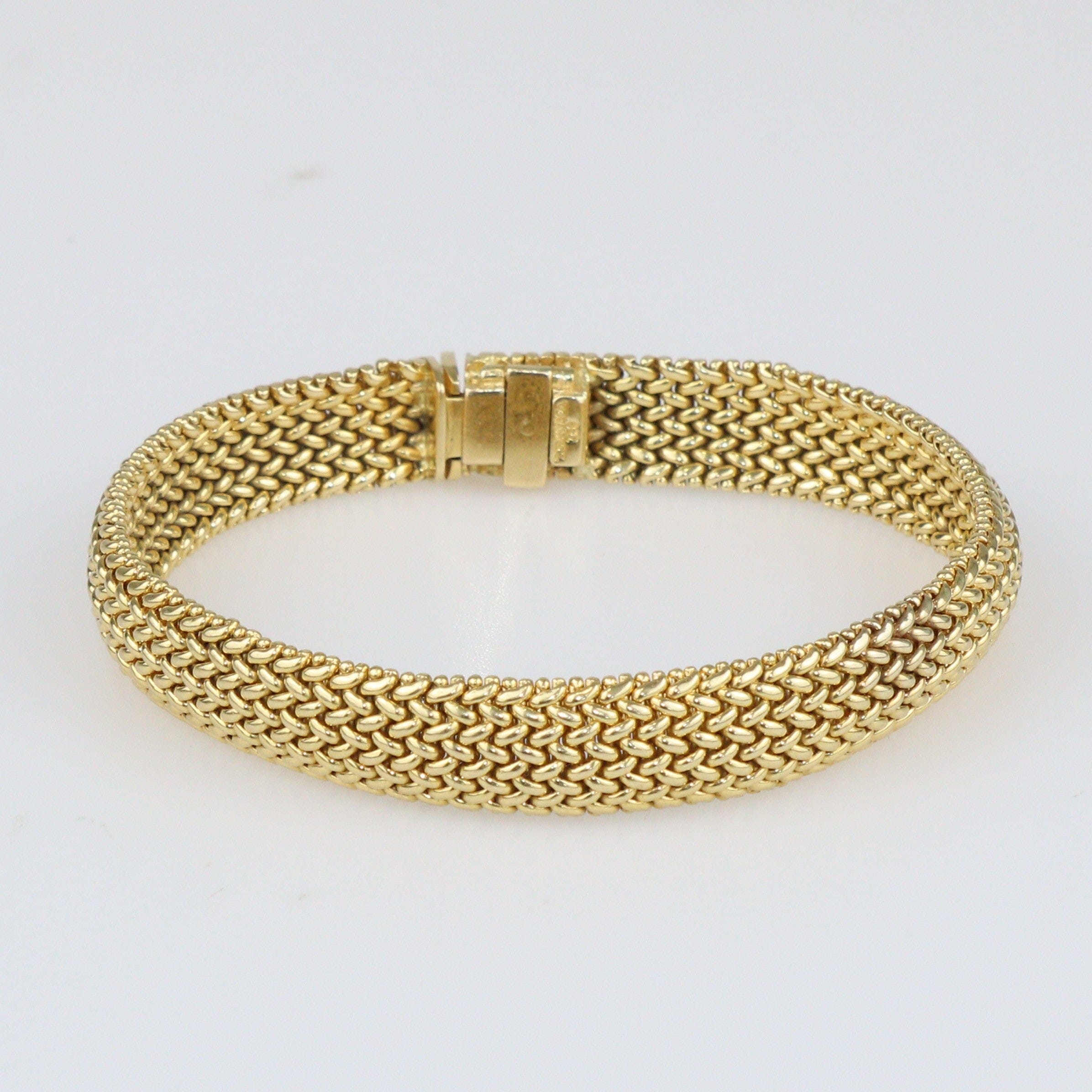 18K Yellow Gold Somerset Woven Link Bracelet Fine Jewelry Tiffany & Co 