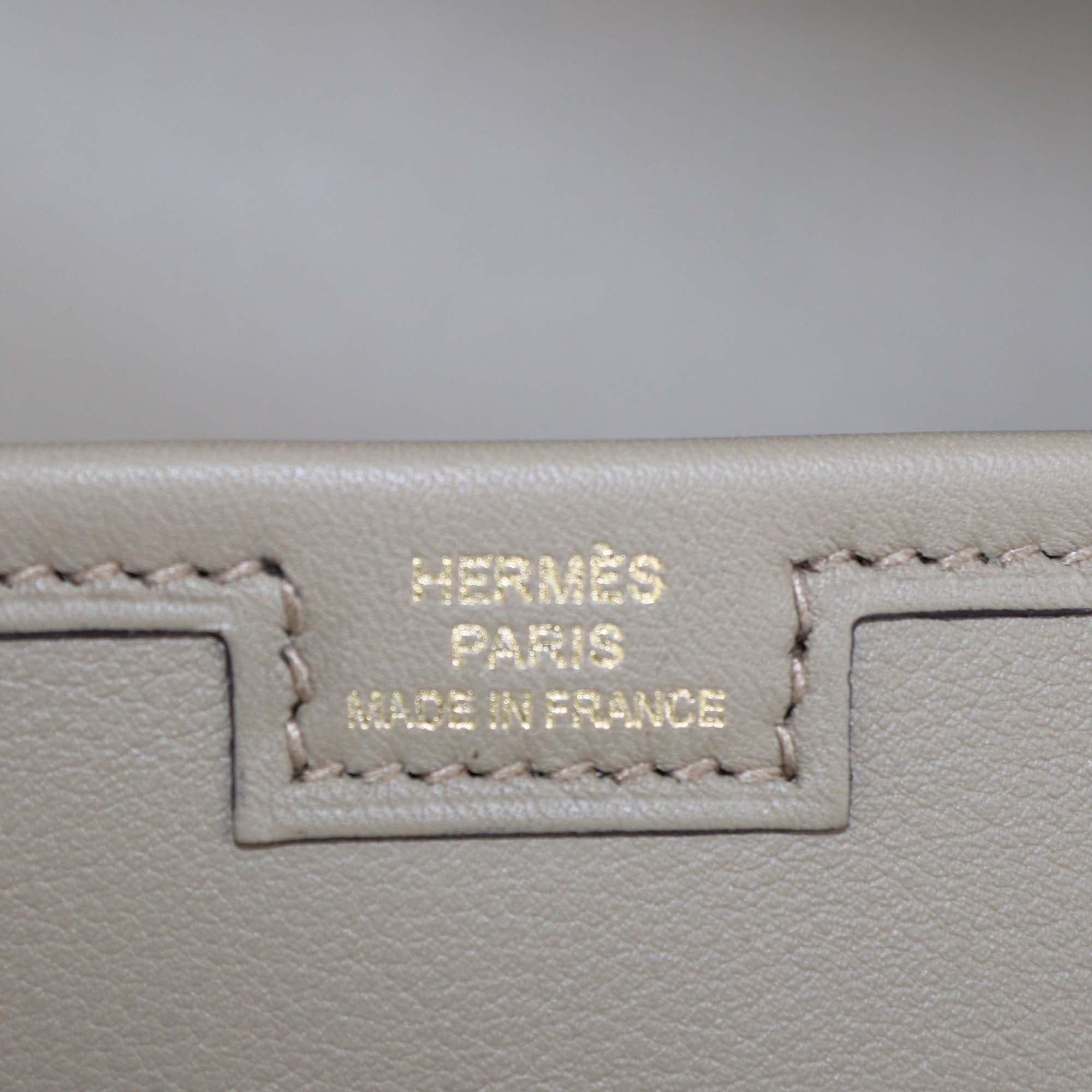 Hermes Beige Marfa/Ebene Swift Leather Jige Elan 29 Clutch