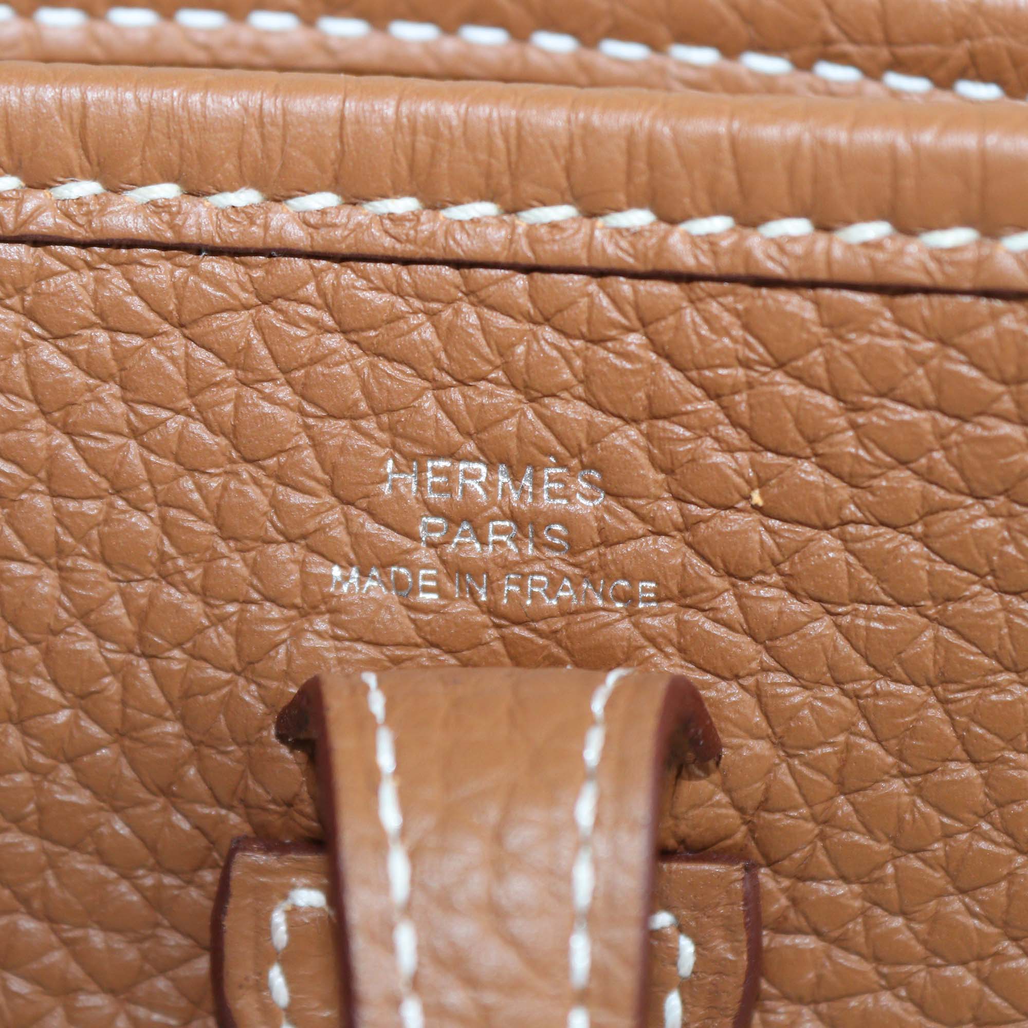 Hermes Gold Clemence Leather Evelyne TPM Bag