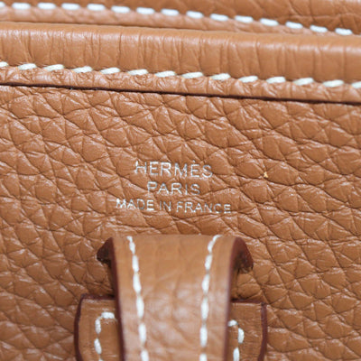 Hermes Gold Clemence Leather Evelyne TPM Bag