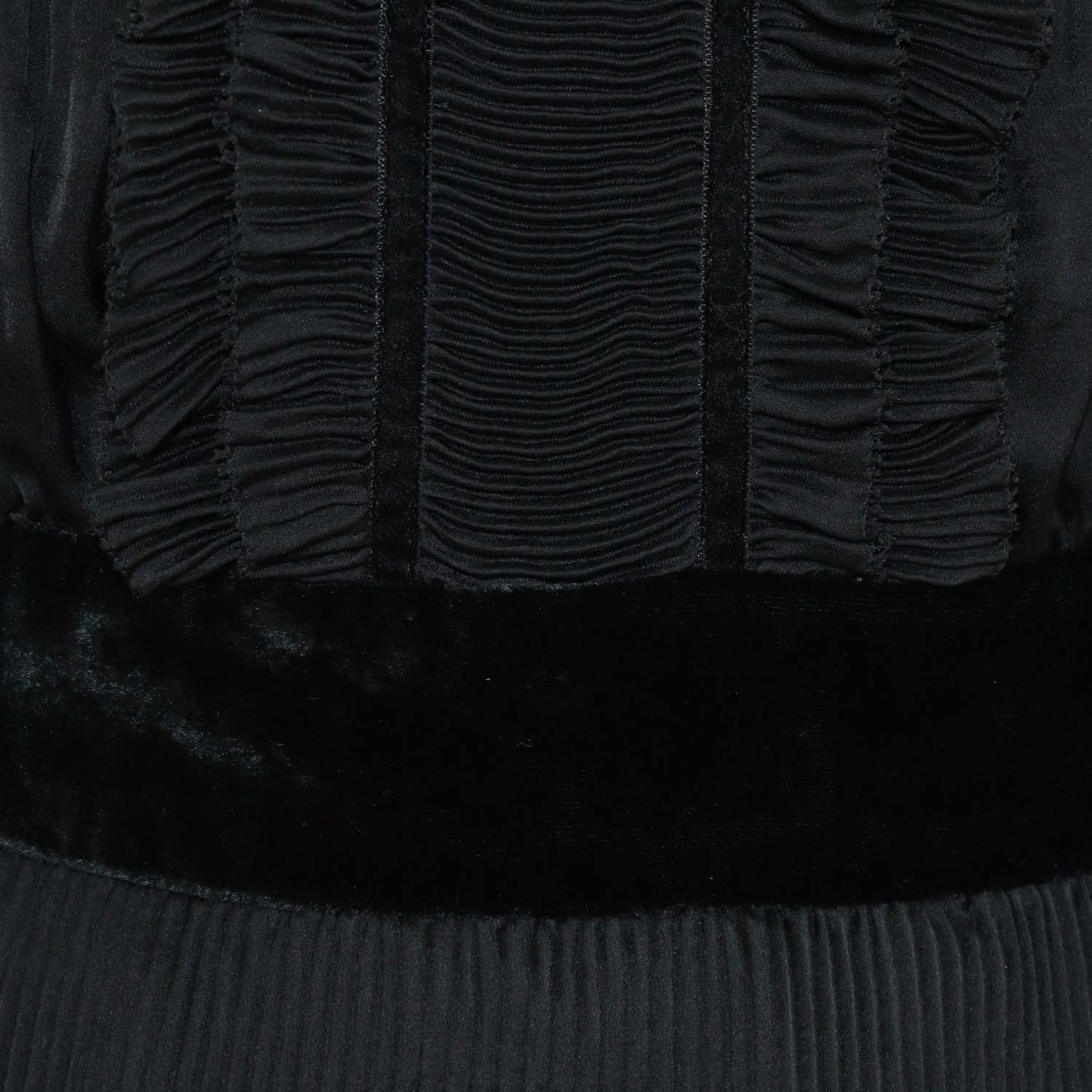 Diane Von Furstenberg Black Jersey Ruffled Jour Mini Dress