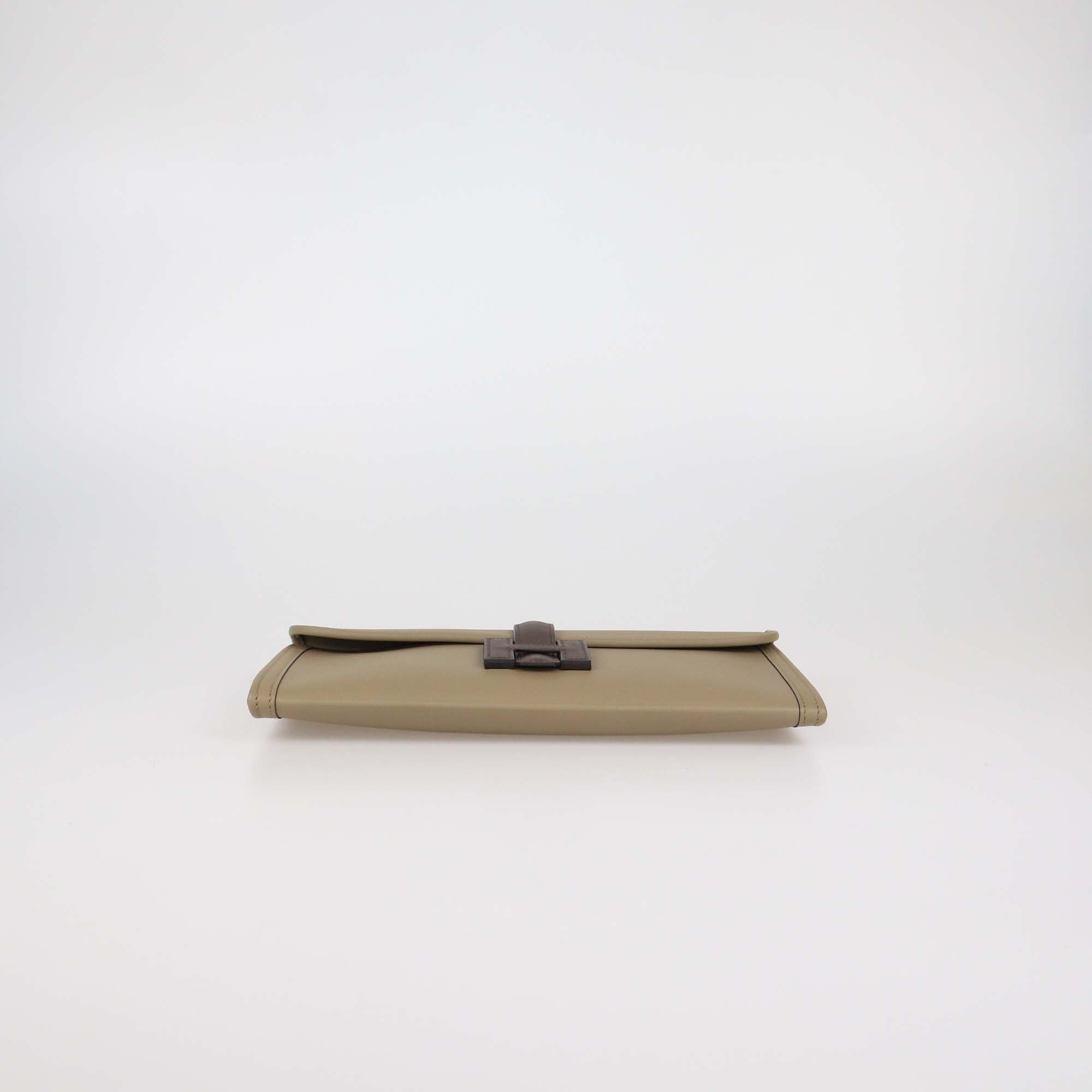 Hermes Beige Marfa/Ebene Swift Leather Jige Elan 29 Clutch