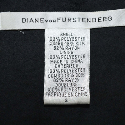 Diane Von Furstenberg Black Jersey Ruffled Jour Mini Dress