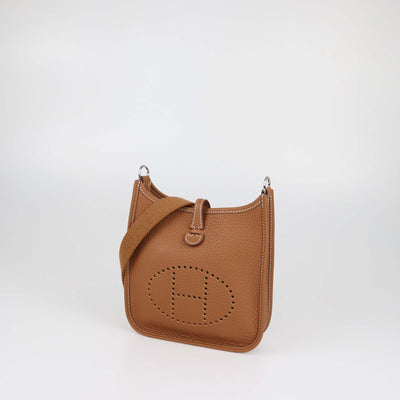 Hermes Gold Clemence Leather Evelyne TPM Bag