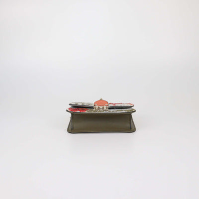 Valentino Multicolor Leather Beaded Rockstud Mini Glam Lock Shoulder Bag
