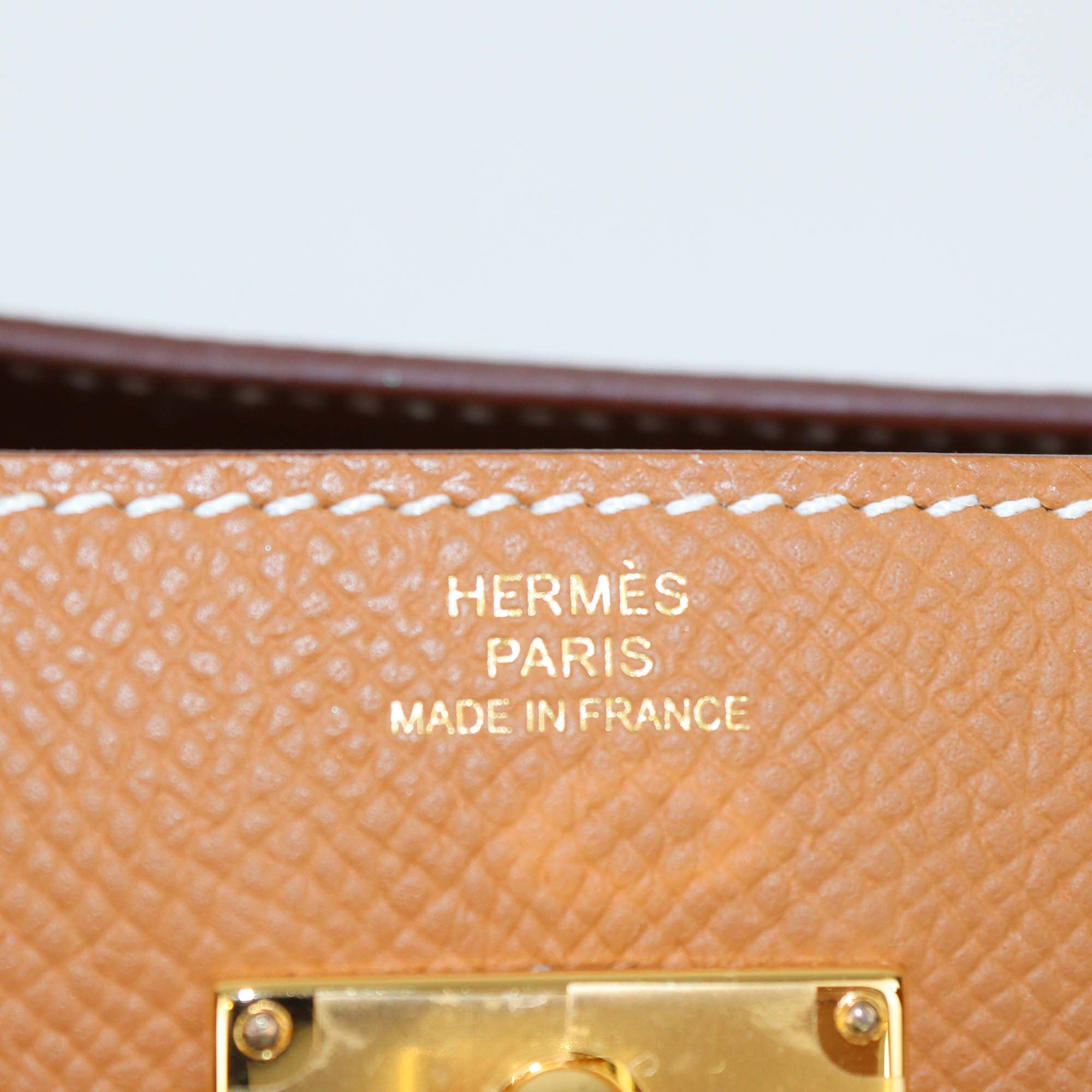 Hermes Gold Epsom/Swift Leather Kelly Wallet To Go Tressage GHW