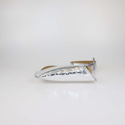 Alexander McQueen Silver Leather T-Bar Sling Shoulder Bag
