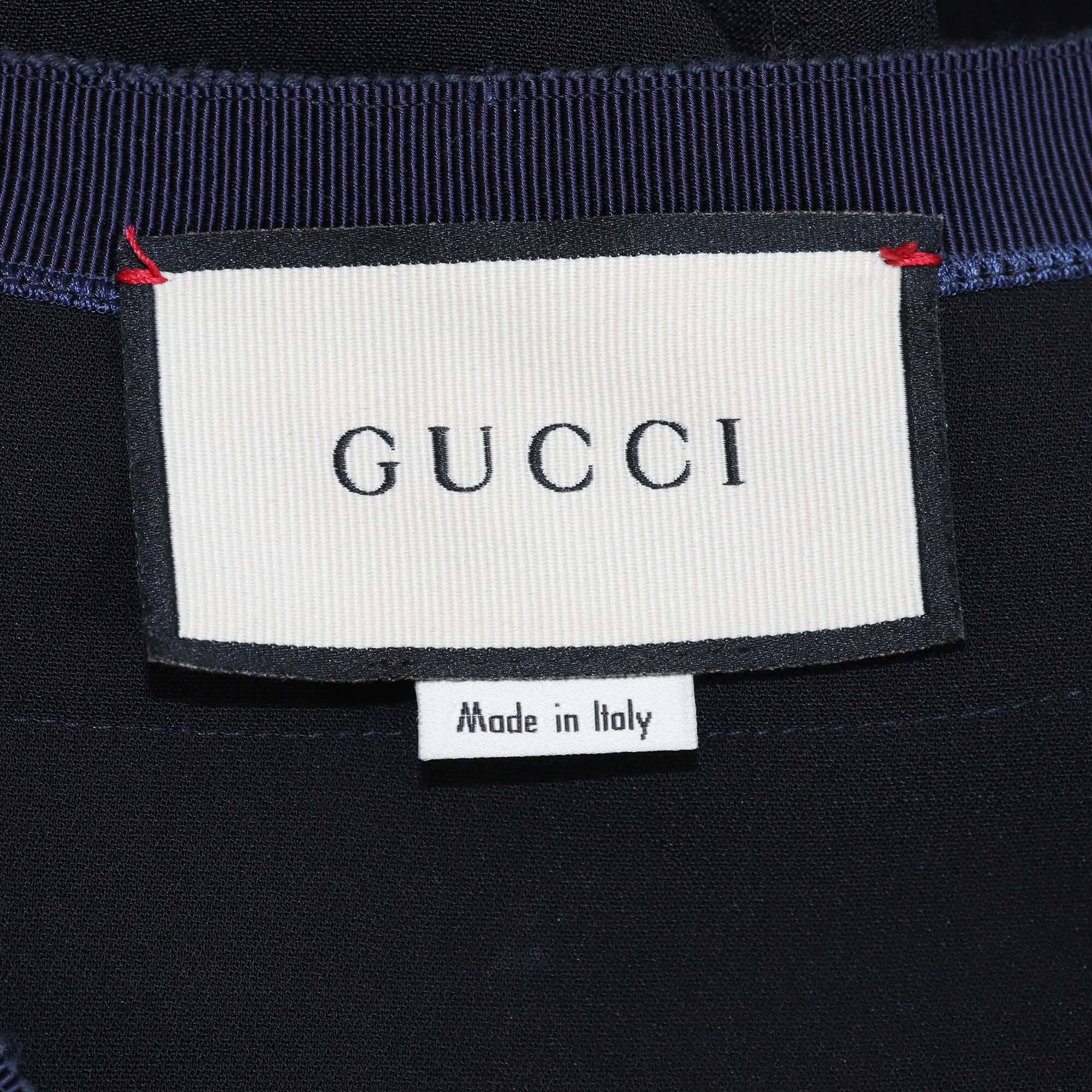 Gucci Black Web V Neck Midi Dress Womens Gucci 