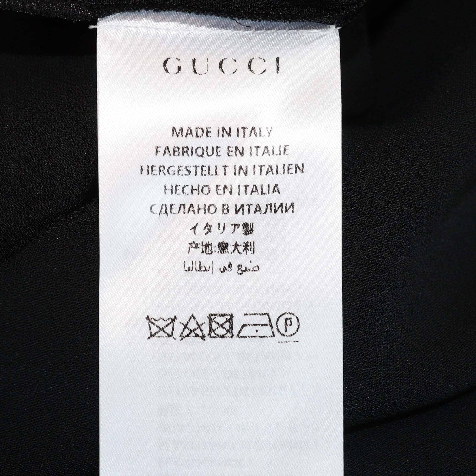 Gucci Black Web V Neck Midi Dress Womens Gucci 