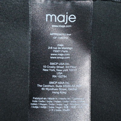 Maje Black Leather Ripoli Mini Shirt Dress