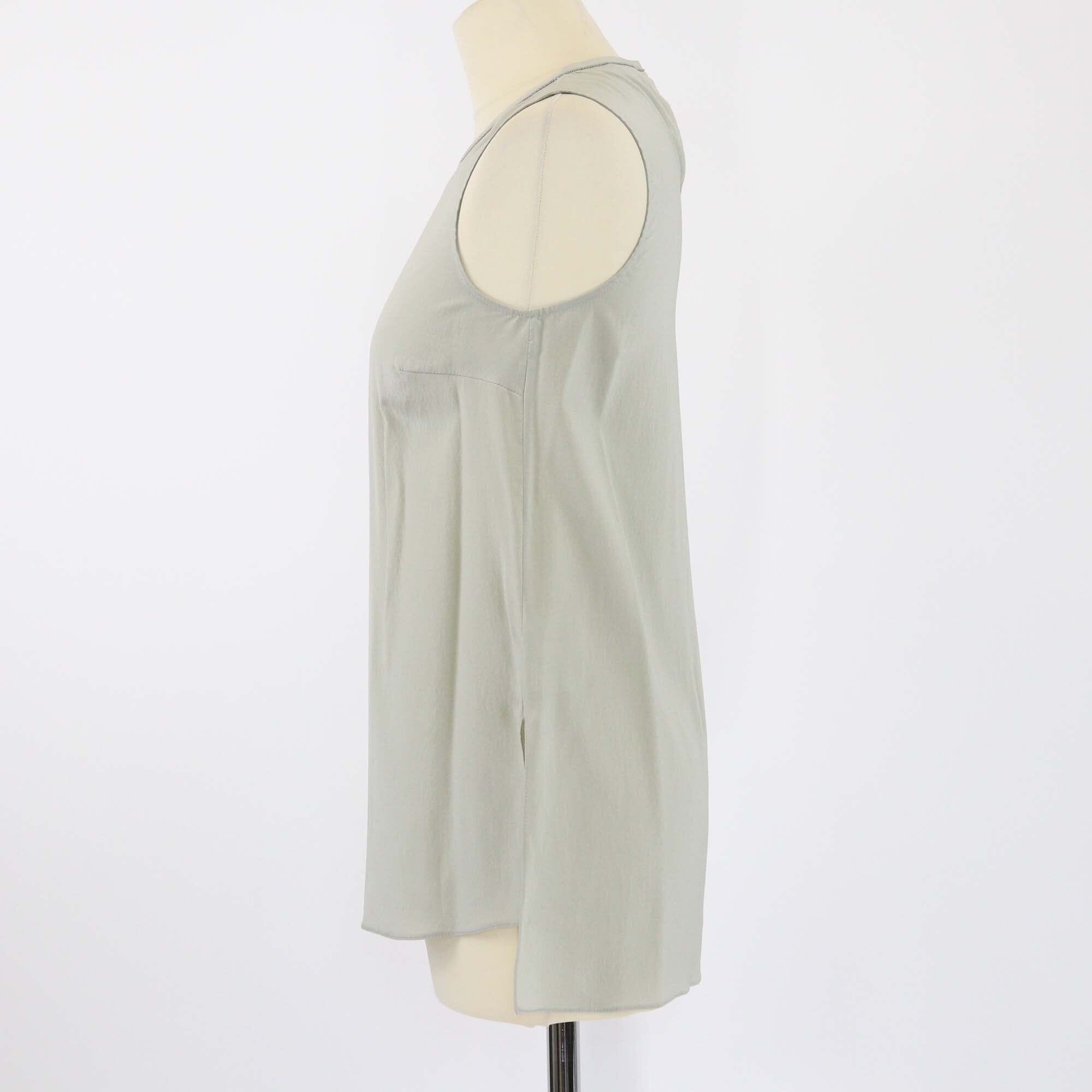 Brunello Cucinelli Eucalyptus Sleeveless Crew Neck Top Womens Brunello Cucinelli 
