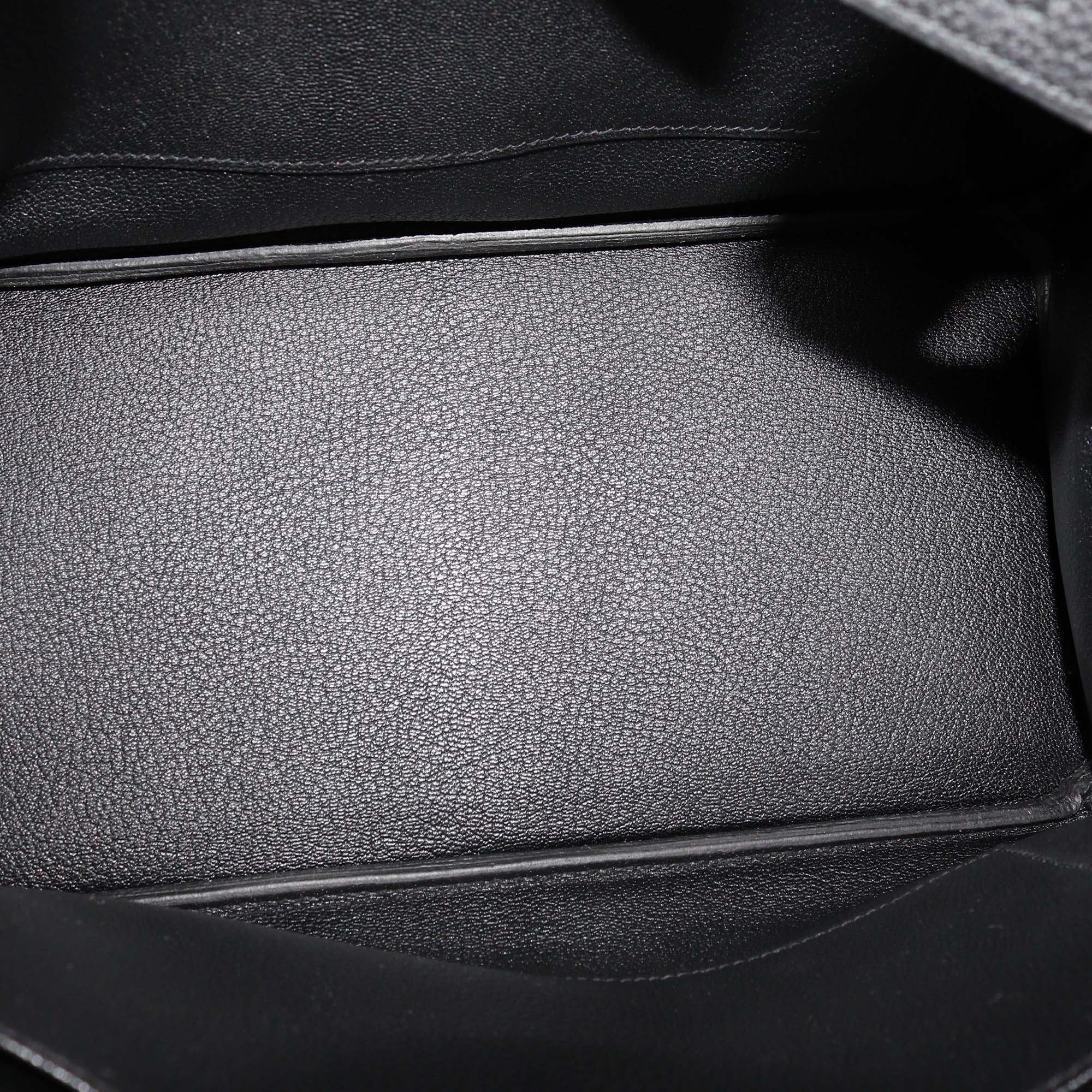 Hermes Black Togo Leather Rose Gold Hardware Birkin 30 Bag