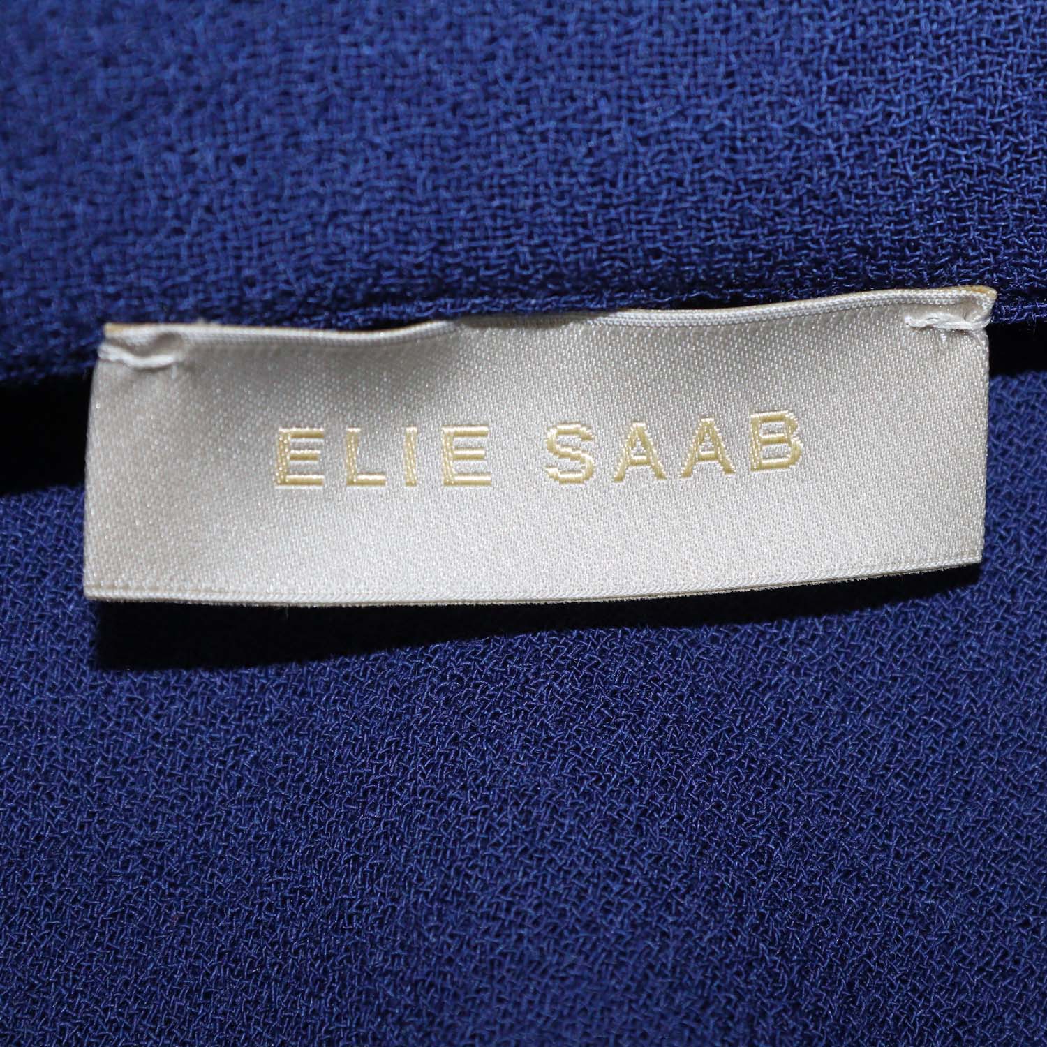 Elie Saab Blue Virgin Wool Crepe Blouse and Side Slit Flared Pants Set