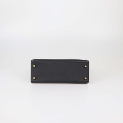 Hermes Black Epsom Leather Gold Hardware Kelly Sellier 25 Bag