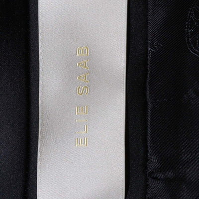 Elie Saab Black Polyester Blend Sequin and Satin Blazer and Wide-Leg Pants Set