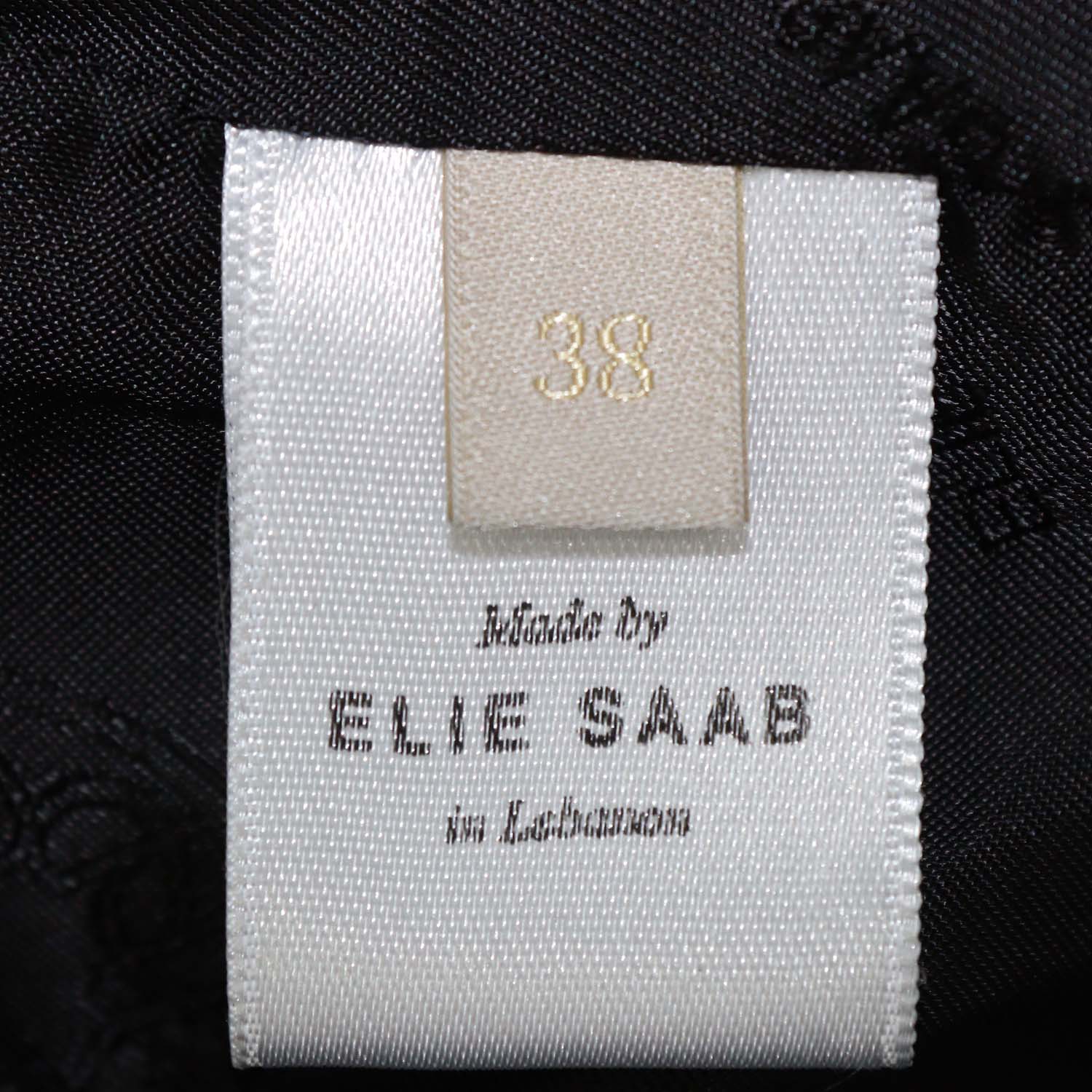 Elie Saab Black Polyester Blend Sequin and Satin Blazer and Wide-Leg Pants Set