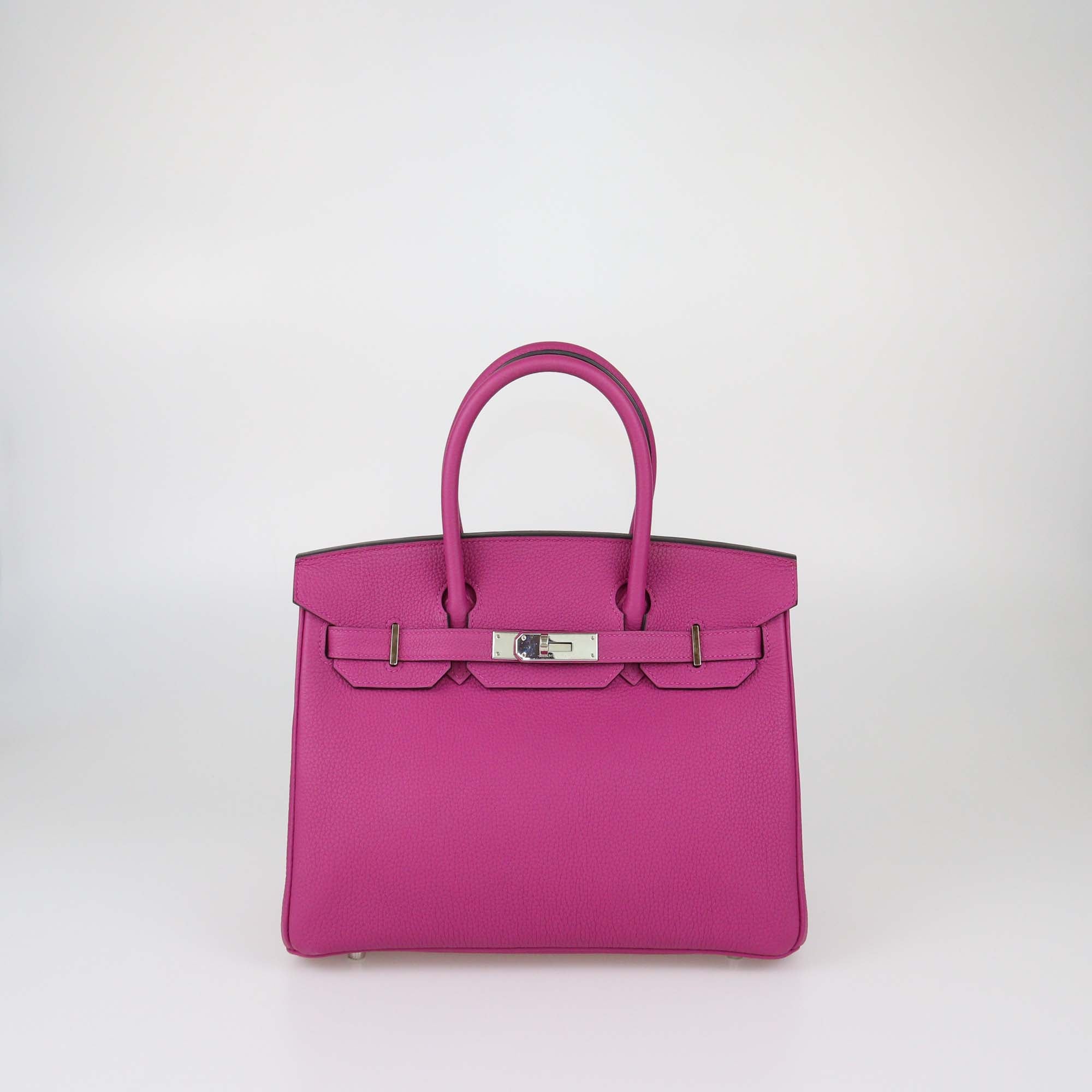 Hermes Tosca Clemence Leather Palladium Hardware Birkin 30 Bag