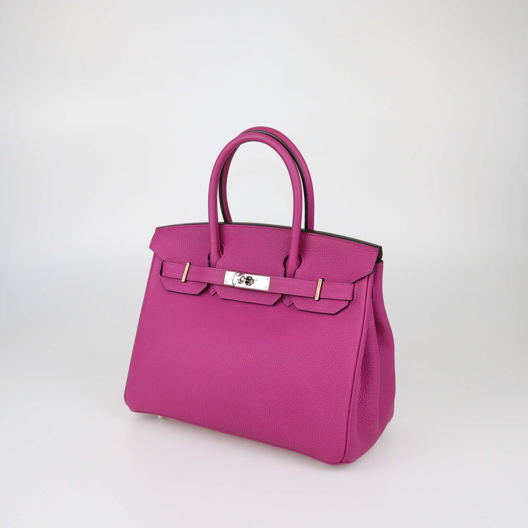 Hermes Tosca Clemence Leather Palladium Hardware Birkin 30 Bag