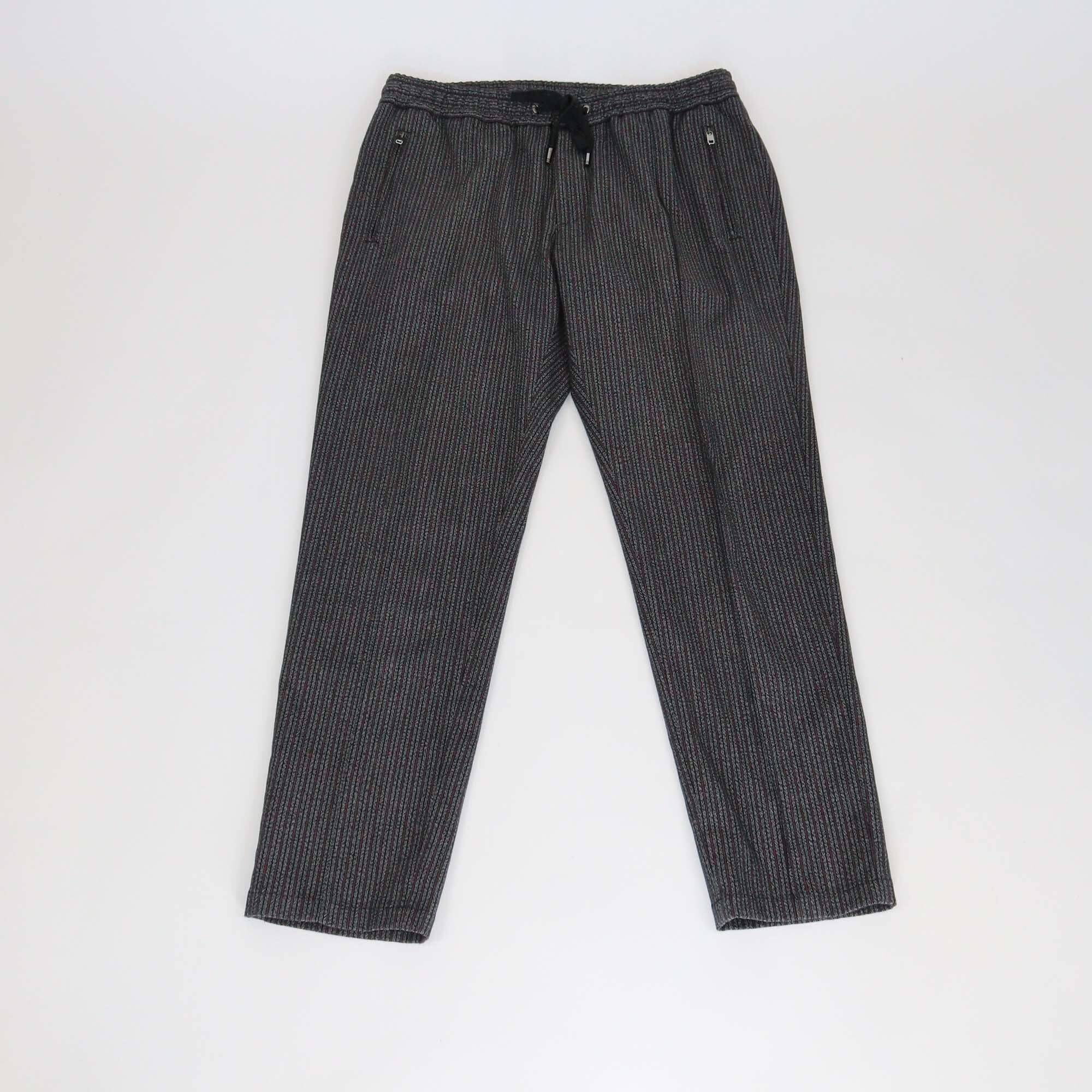 Dolce & Gabbana Dark Grey Pinstripe Drawstring Pants Mens Dolce & Gabanna 