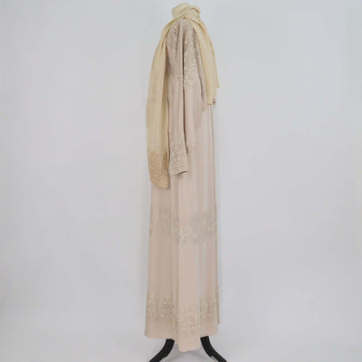 Dolce & Gabbana Beige Silk Blend Cape Abaya Dress