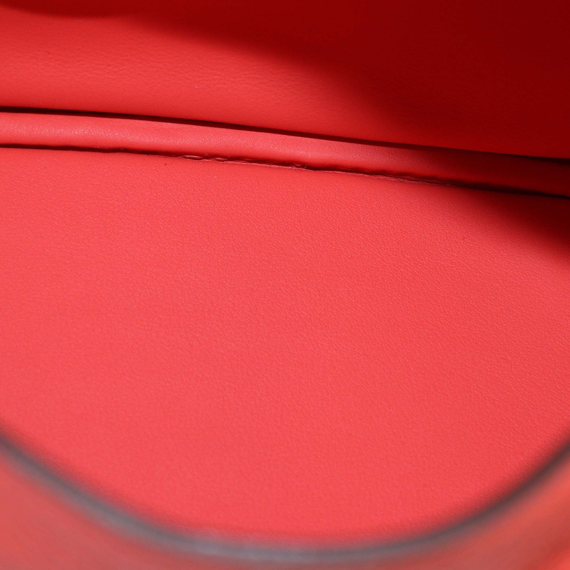 Hermes Orange Field Clemence Leather Lindy Mini II Bag