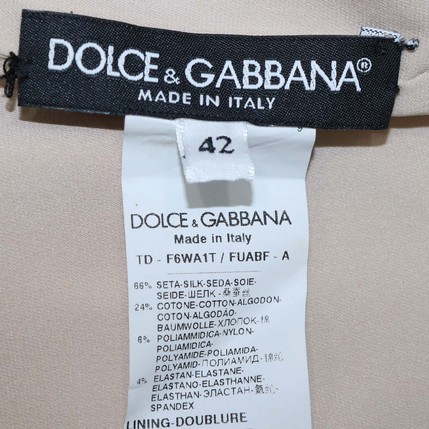 Dolce & Gabbana Beige Silk Blend Cape Abaya Dress