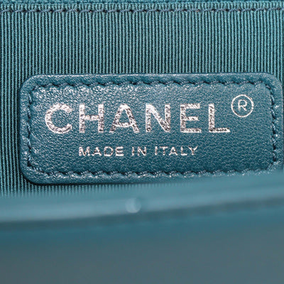 Chanel Teal Blue Quilted Leather New Medium Boy Flap Bag