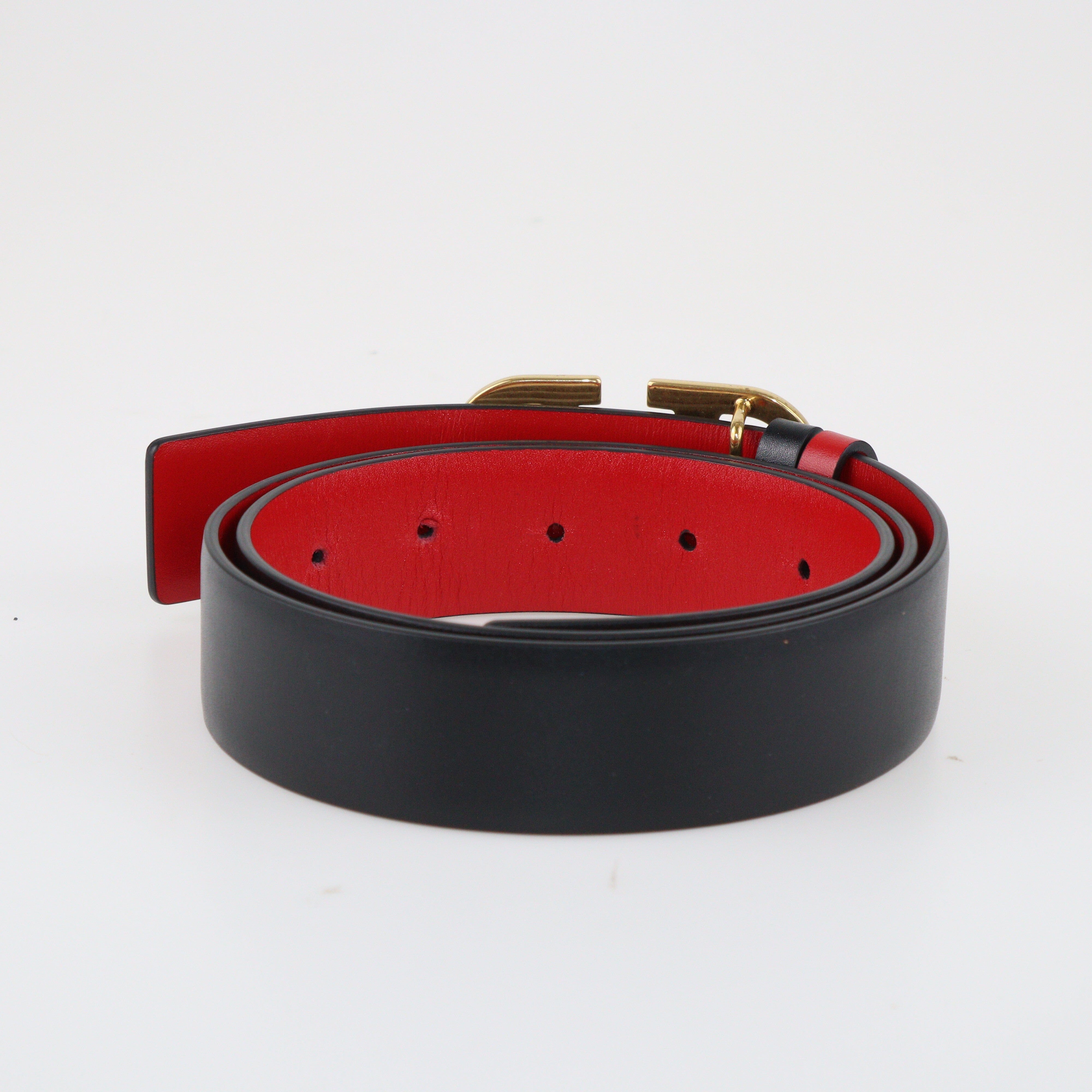 Black/Red VLogo Reversible Belt Accessories Valentino 