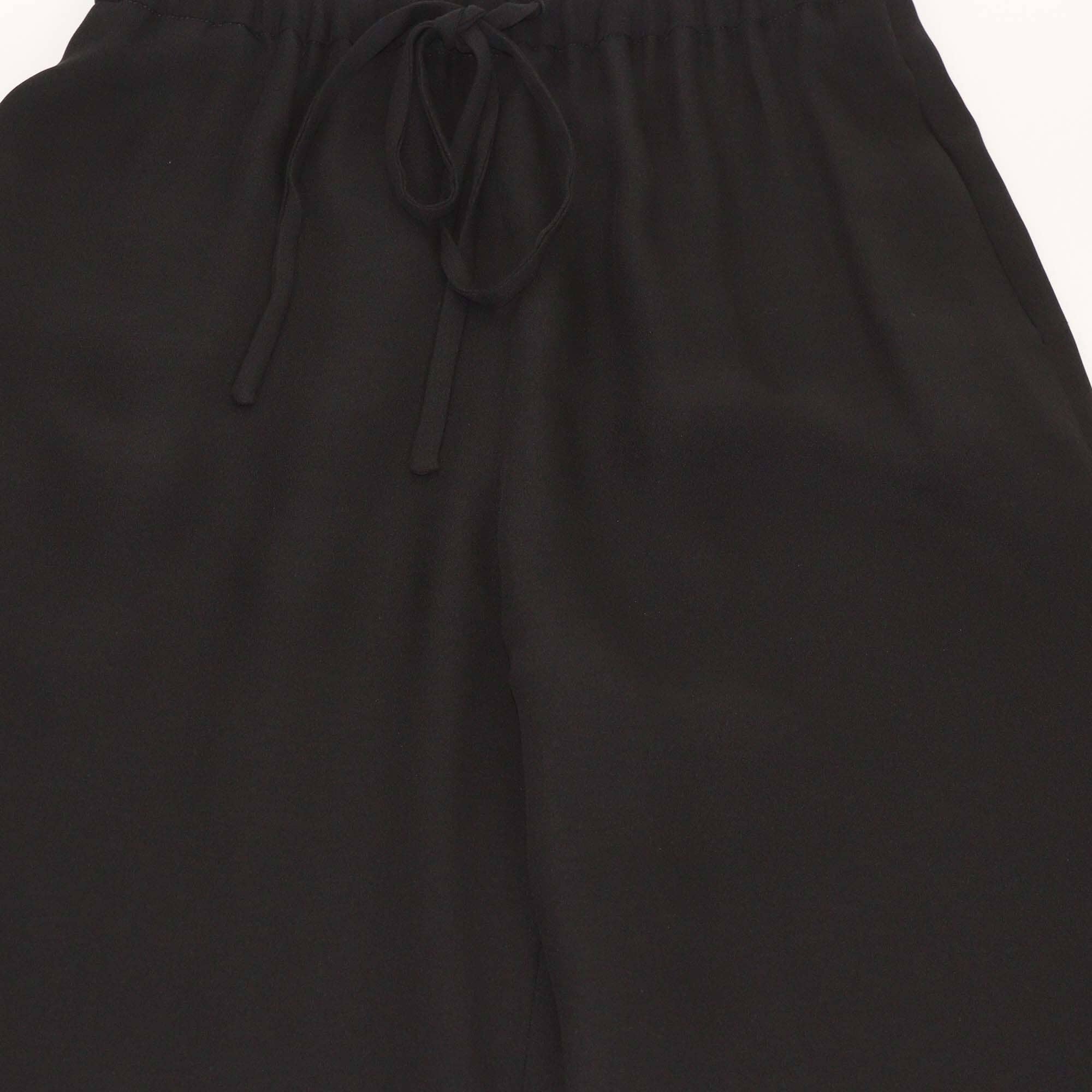 Valentino Black Drawstring Wide Leg Pants Womens Valentino 