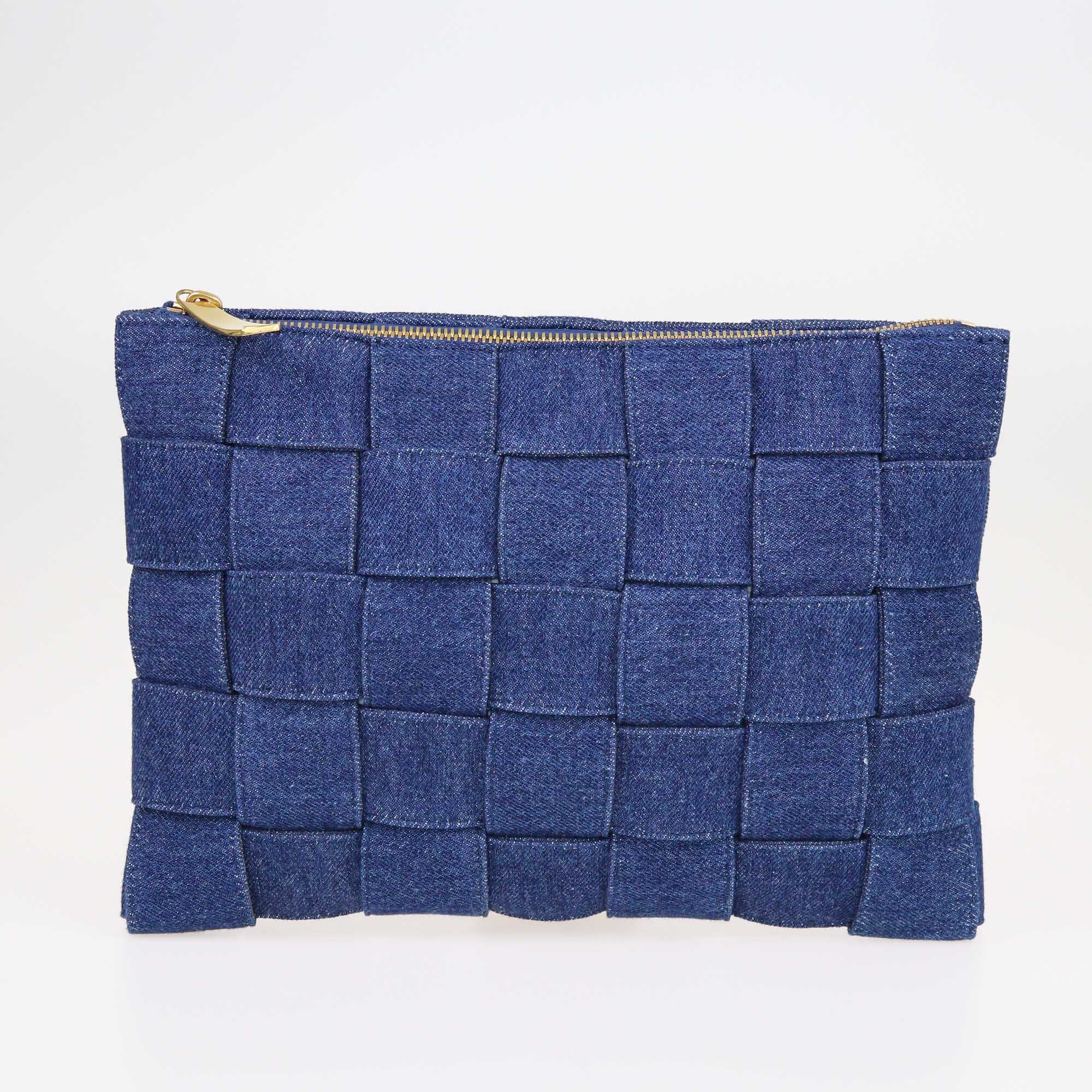 Bottega Veneta Blue Cassettte Zip Pouch Clutch Bag Bags Bottega Veneta 