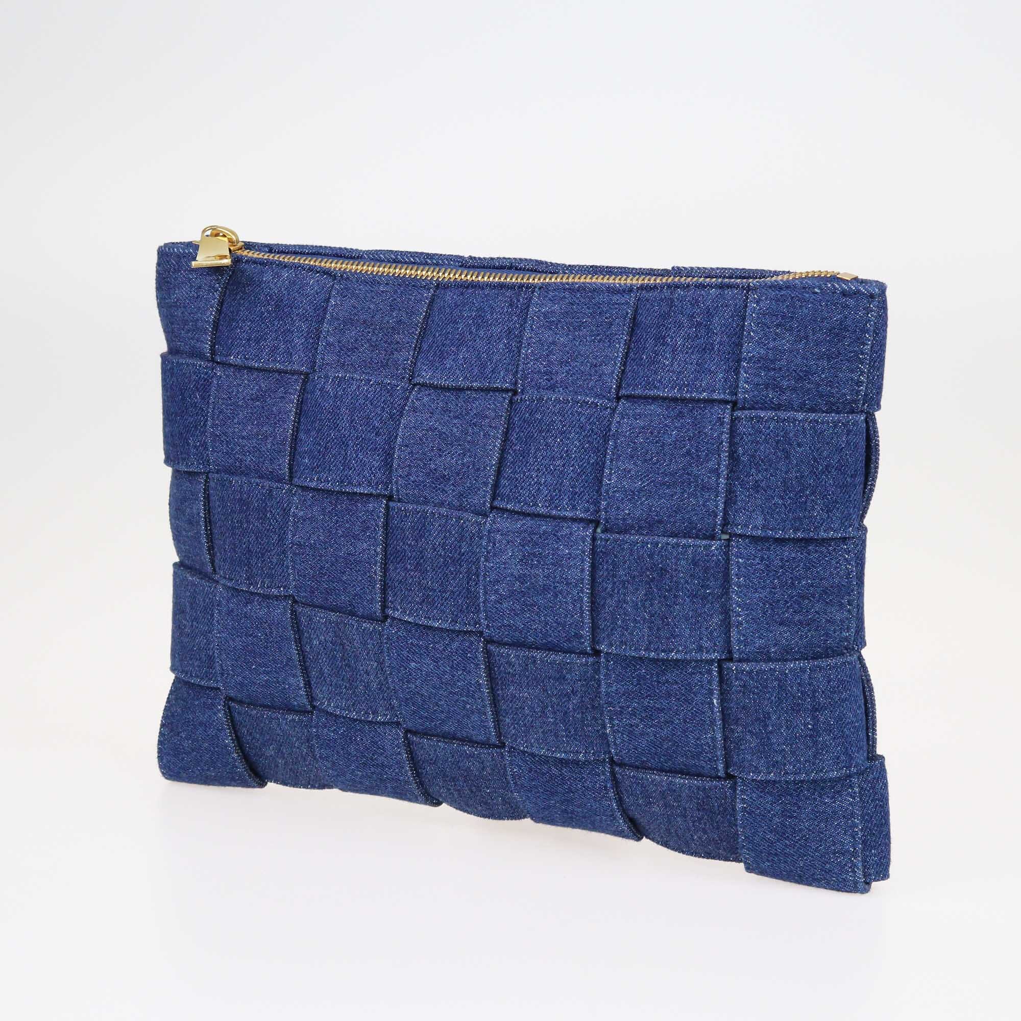 Bottega Veneta Blue Cassettte Zip Pouch Clutch Bag Bags Bottega Veneta 