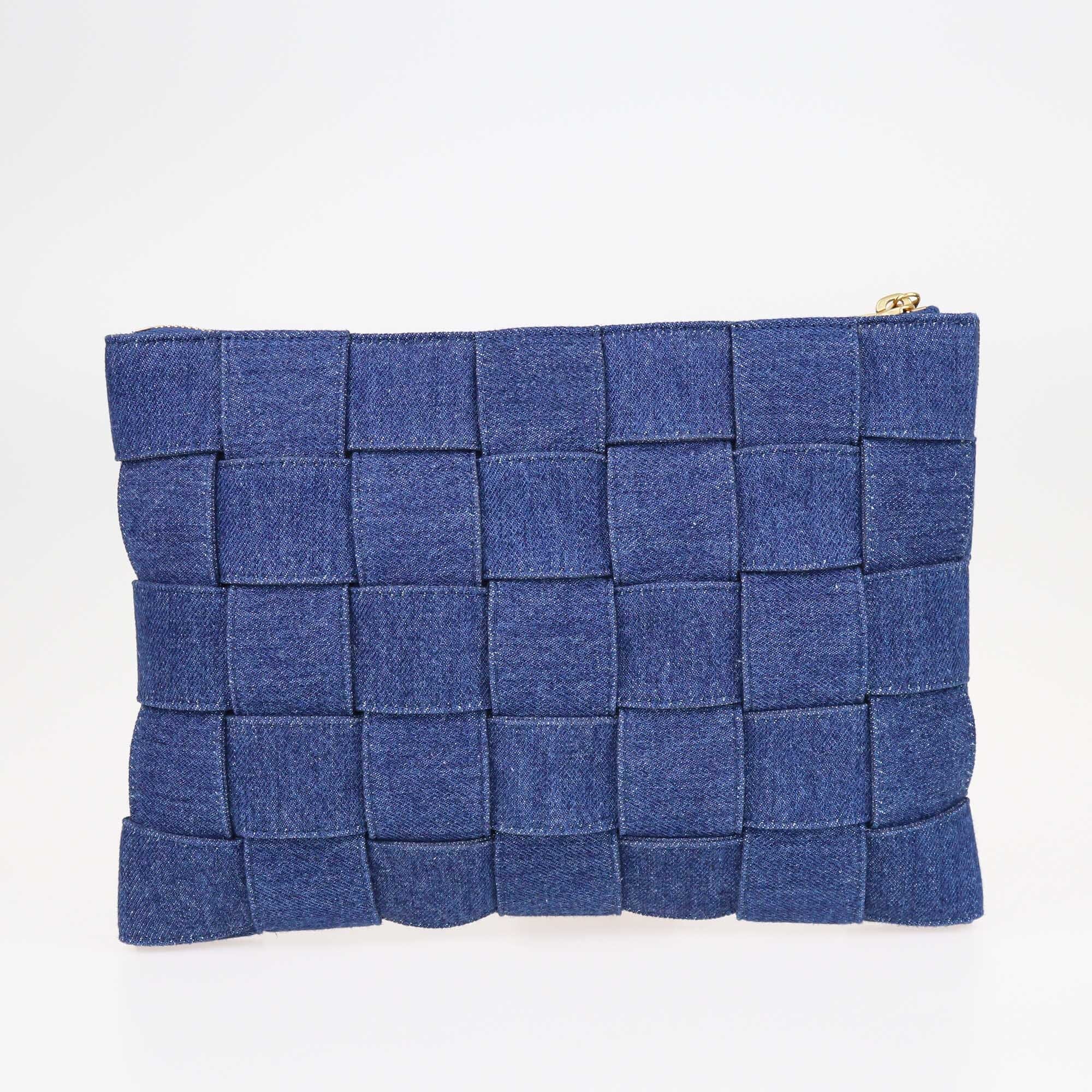 Bottega Veneta Blue Cassettte Zip Pouch Clutch Bag Bags Bottega Veneta 