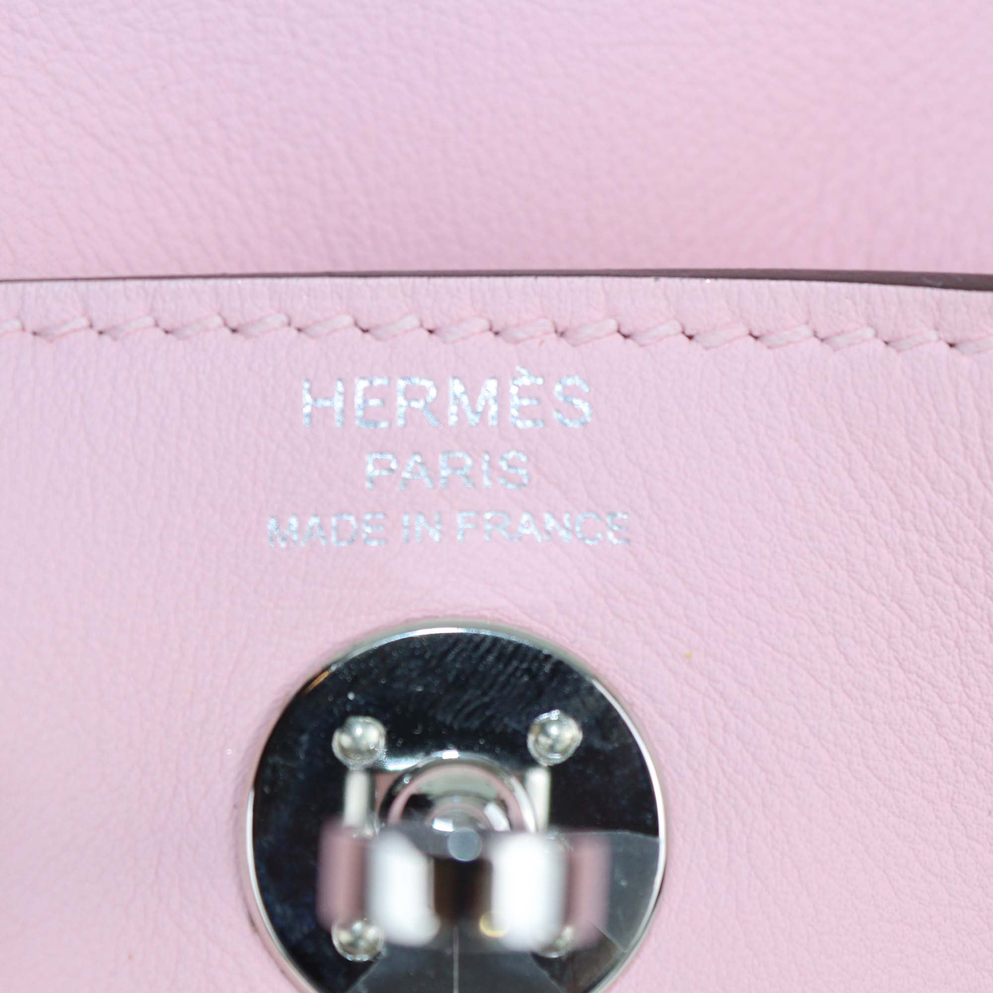Hermes Rose Sakura Swift Leather Mini Lindy Bag
