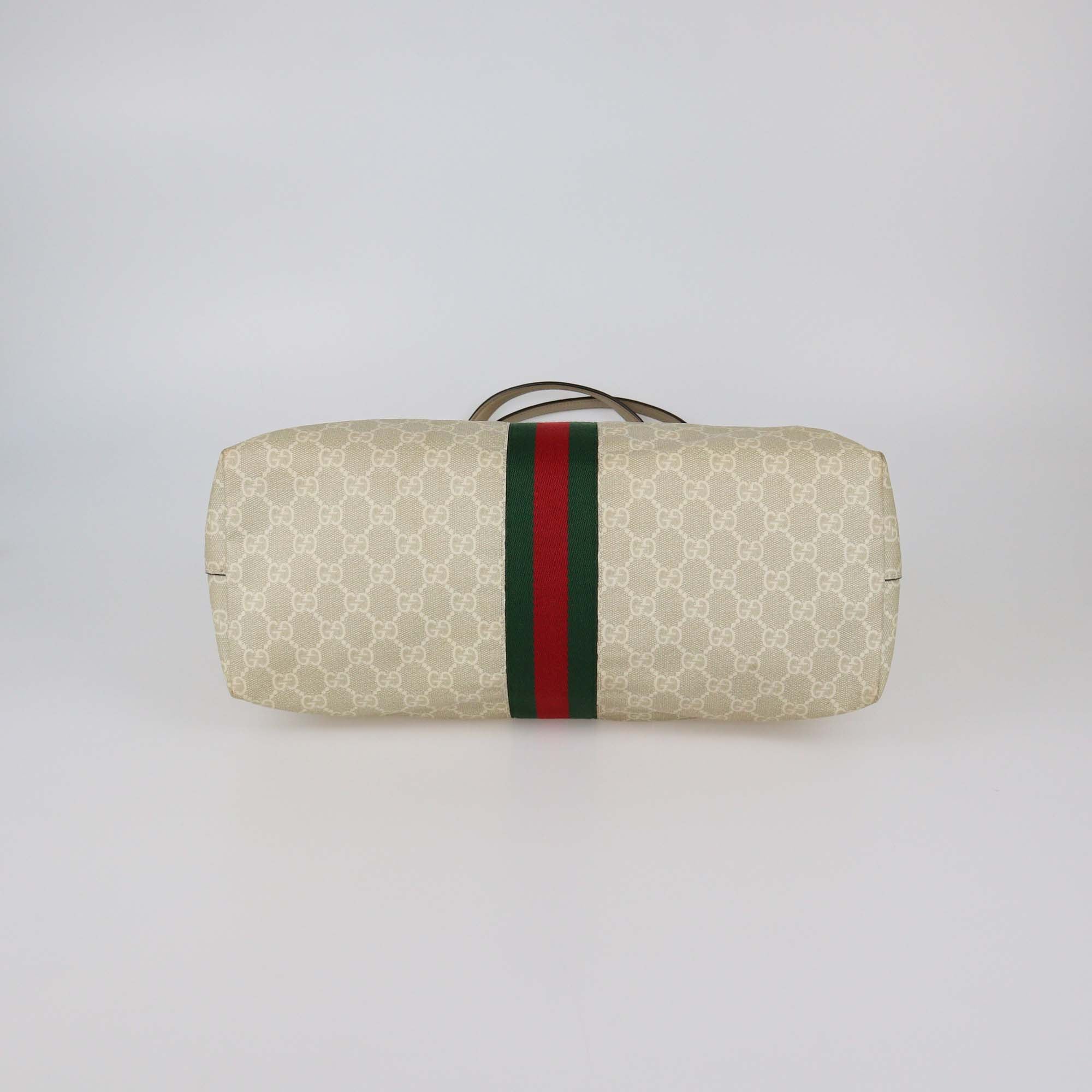 Gucci Beige GG Supreme Canvas Large Ophidia Tote