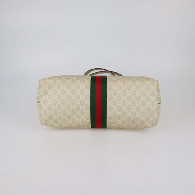 Gucci Beige GG Supreme Canvas Large Ophidia Tote