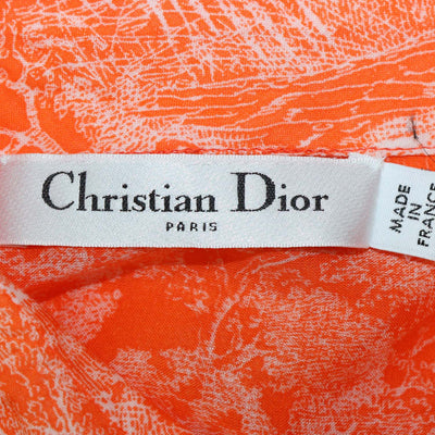 Christian Dior Orange Printed Cotton Dioriviera Toile de Jouy Maxi Shirt Dress