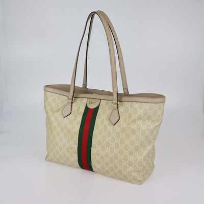 Gucci Beige GG Supreme Canvas Large Ophidia Tote