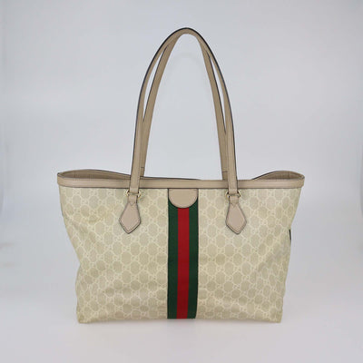 Gucci Beige GG Supreme Canvas Large Ophidia Tote