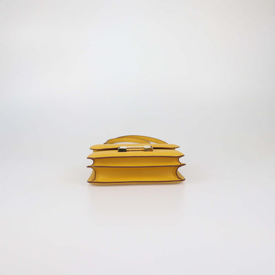 Hermes Jaune Amber Epsom Leather Mini Constance Bag