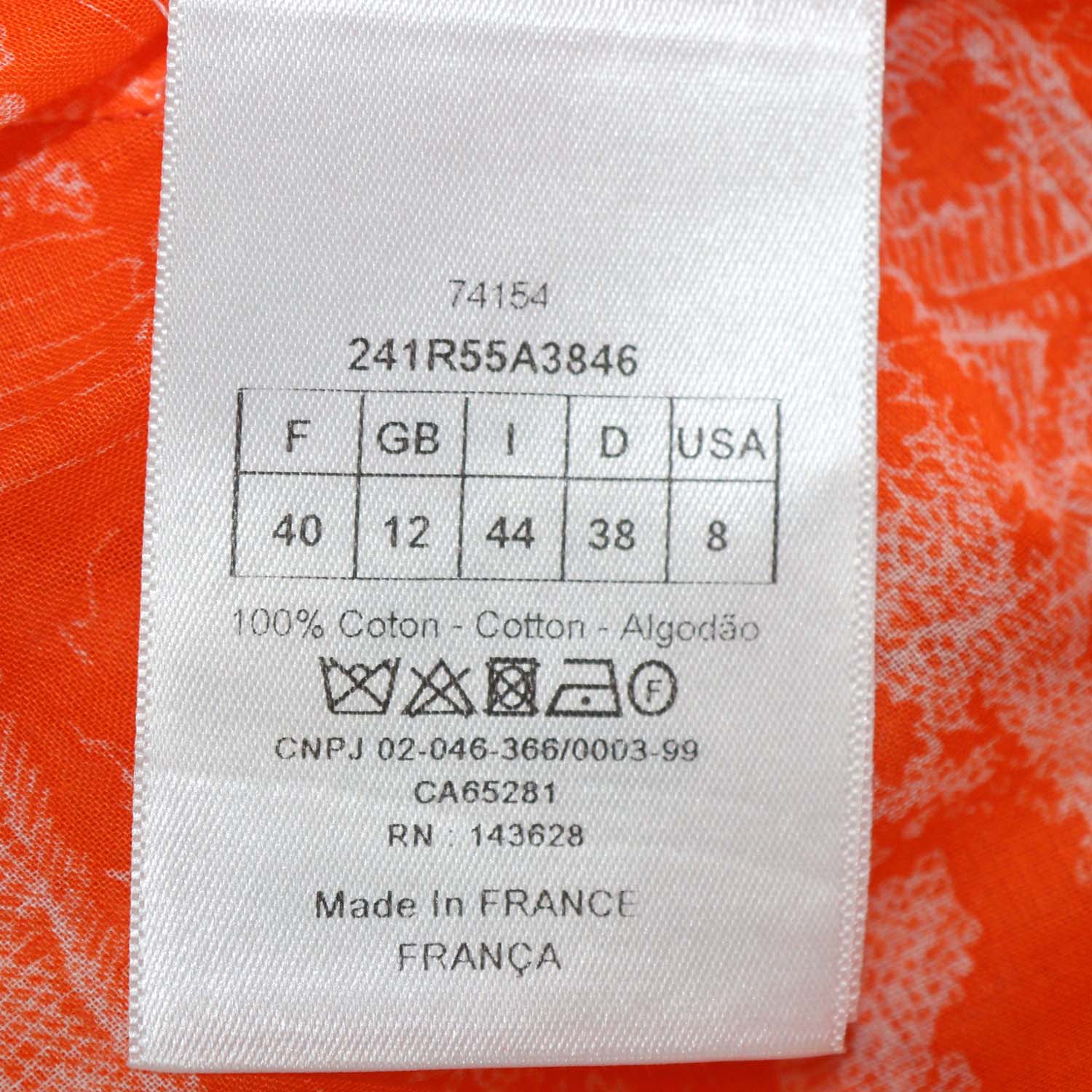 Christian Dior Orange Printed Cotton Dioriviera Toile de Jouy Maxi Shirt Dress