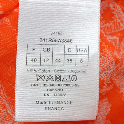 Christian Dior Orange Printed Cotton Dioriviera Toile de Jouy Maxi Shirt Dress