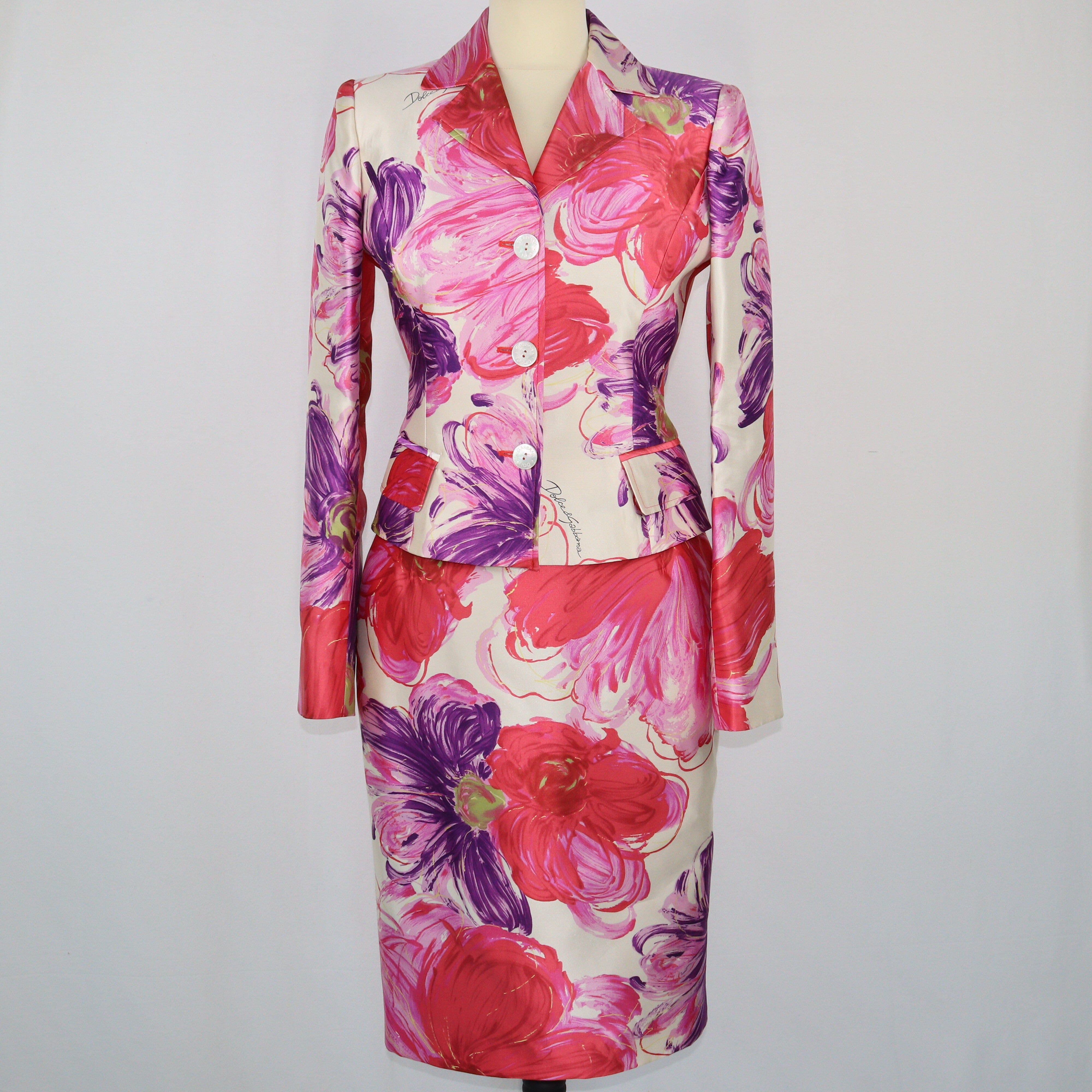 Multicolor Floral Print Tops & Skirt Set Clothings Dolce & Gabbana 