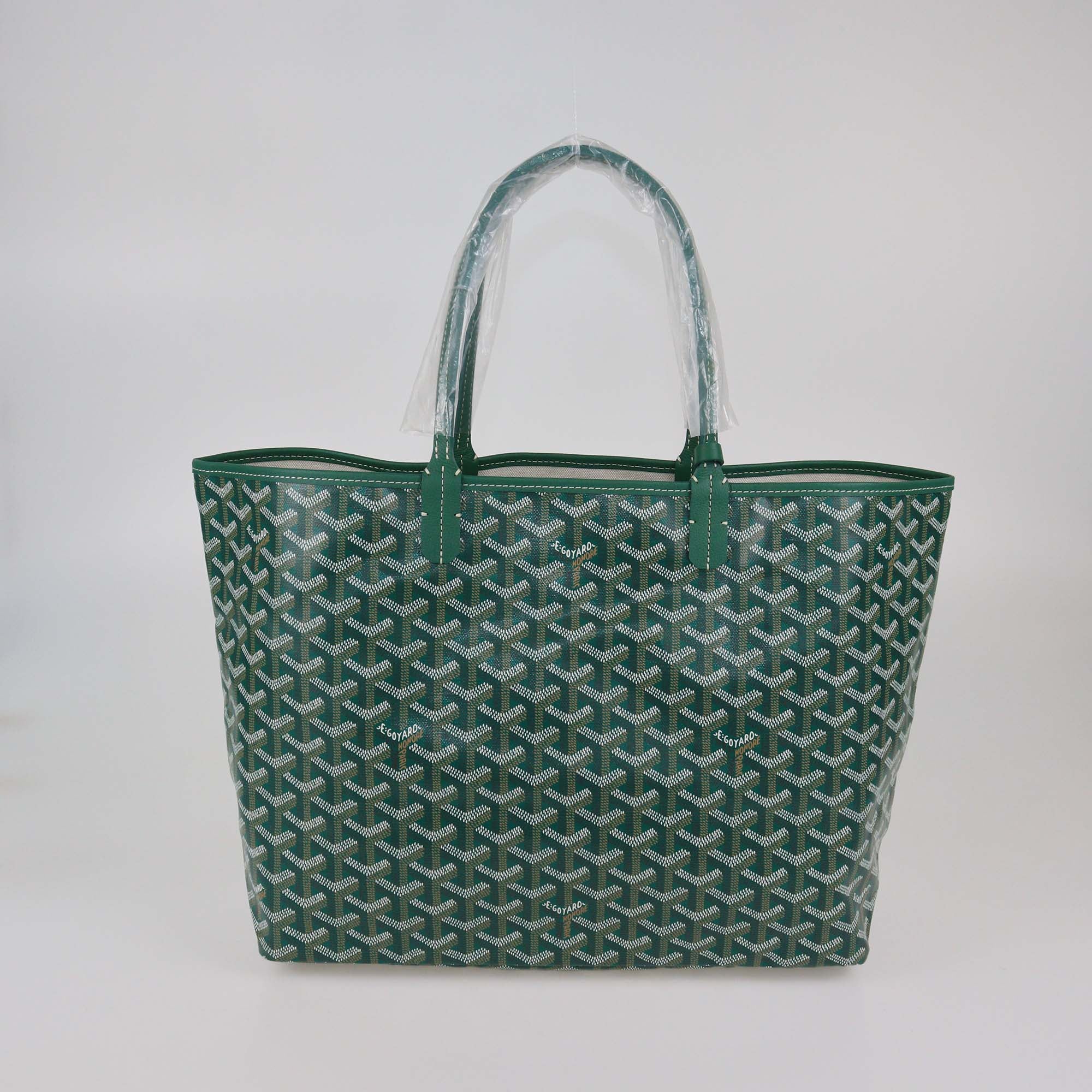 Goyard Green Goyardine Coated Canvas St Louis PM Tote