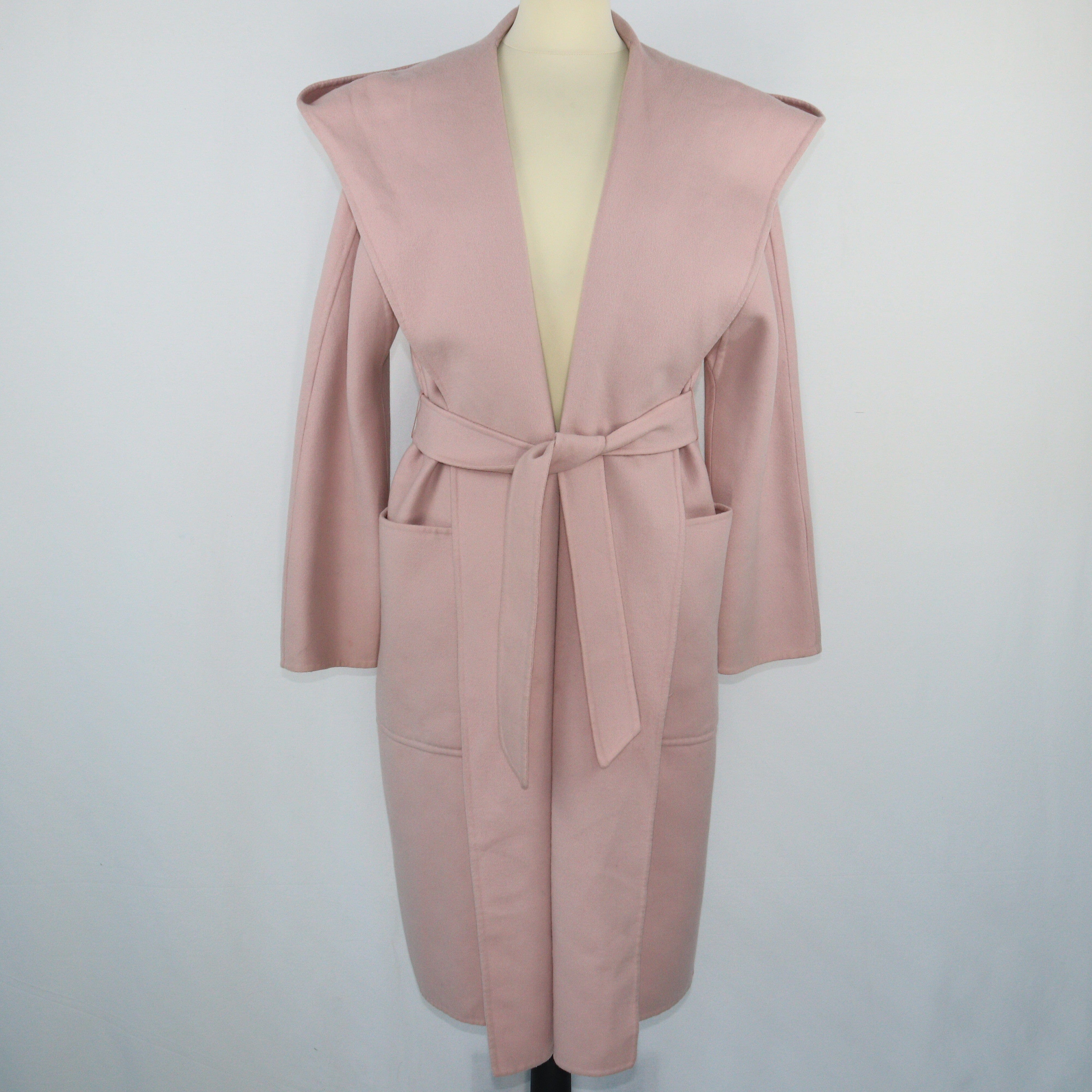 Pink Pocket Detail Belted Coat Clothings Max Mara 