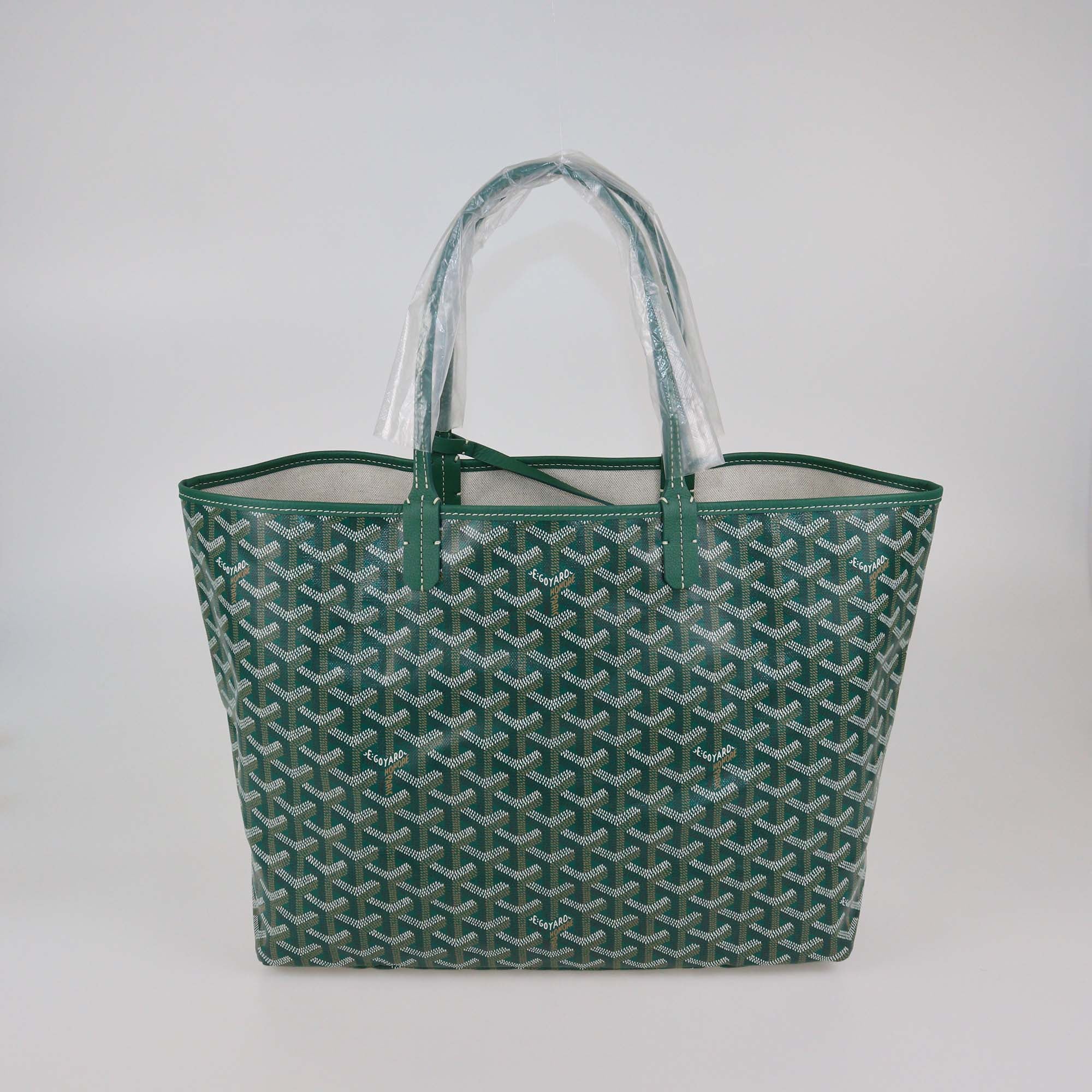Goyard Green Goyardine Coated Canvas St Louis PM Tote