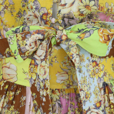 Alemais Multicolor Floral Print Crop Matilde Blouse and Pleated Layered Maxi Shirt Set