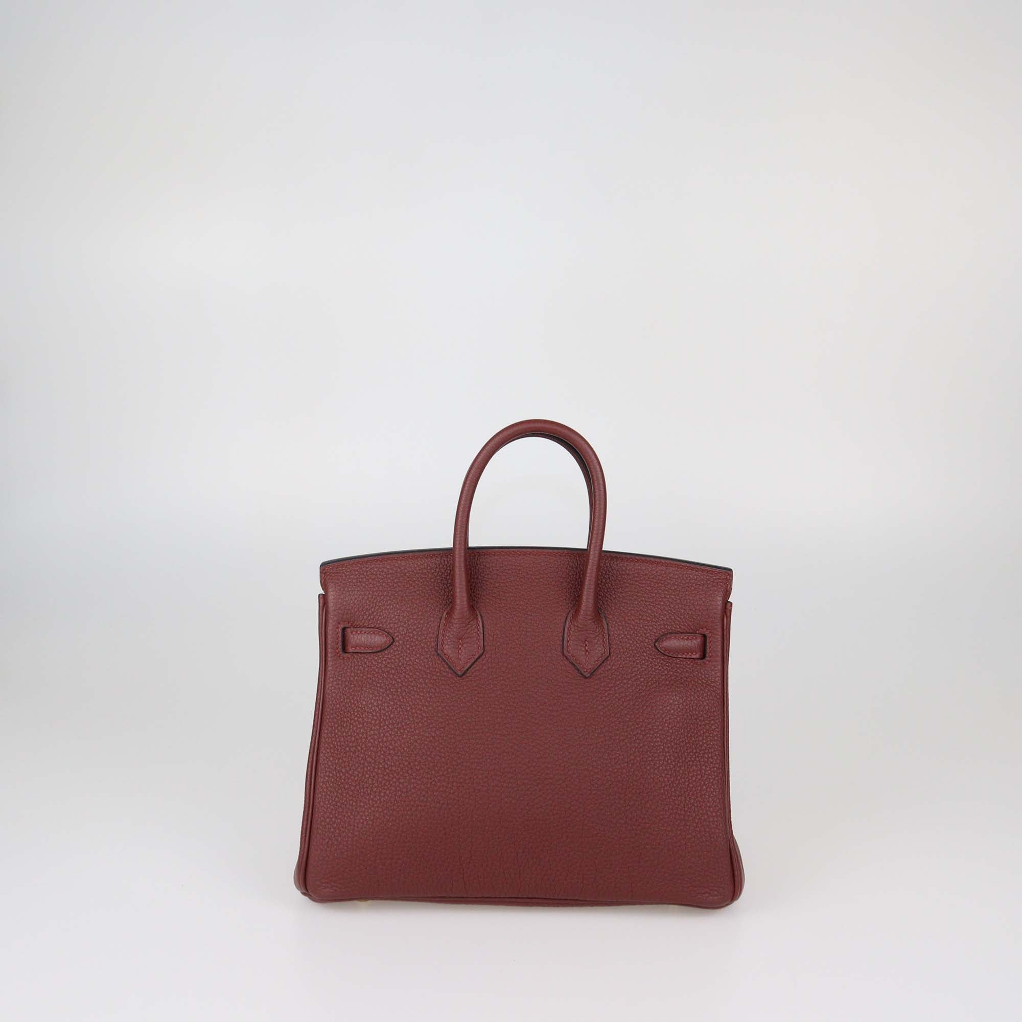 Hermes Rouge H Togo Leather Gold Hardware Birkin 25 Bag